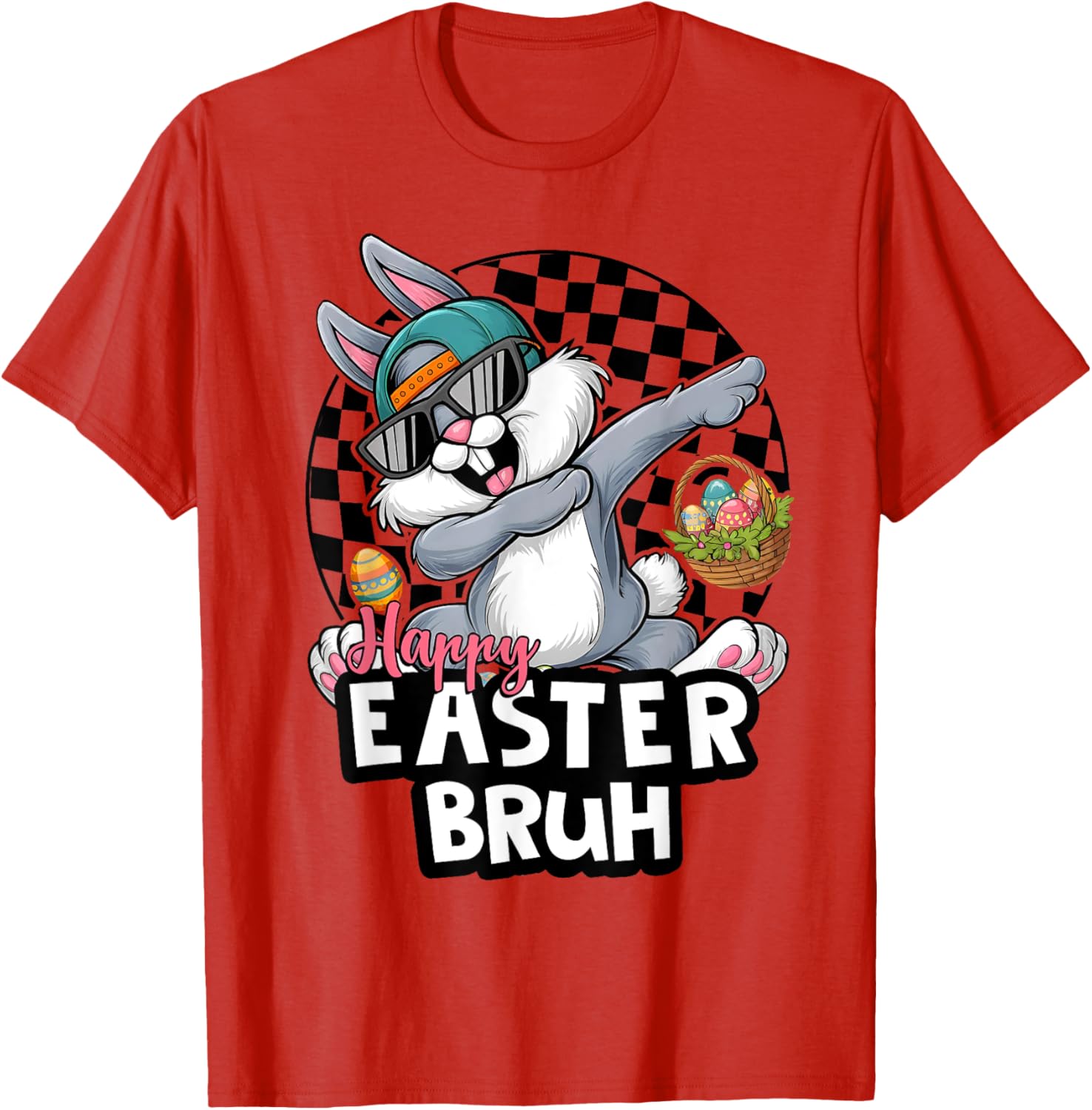 Dabbing Rabbit Sunglasses Happy Easter Bruh Bunny Spring Egg T-Shirt