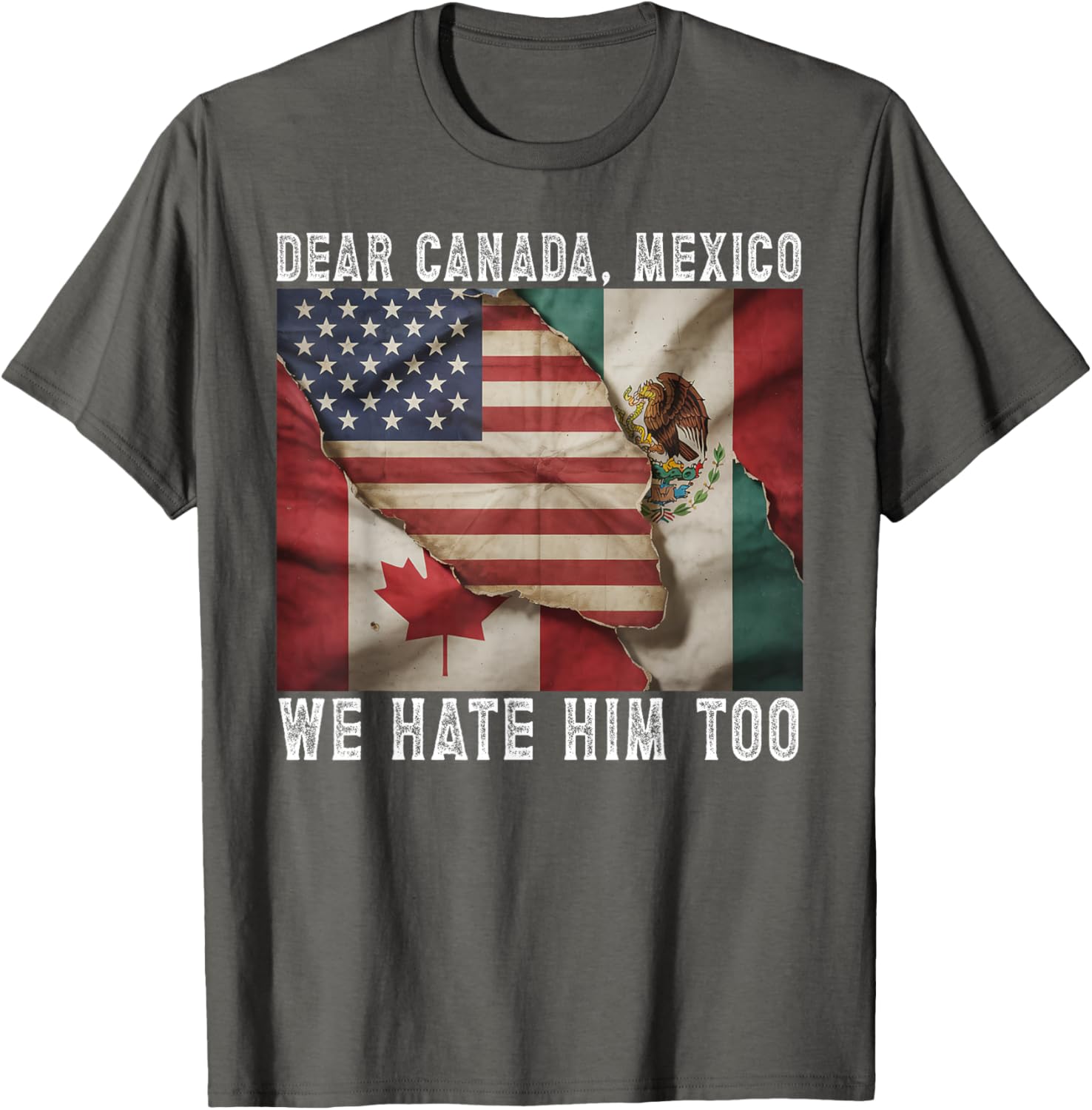 Dear Canada - Mexico We Hate Him Too Political Protest T-Shirt