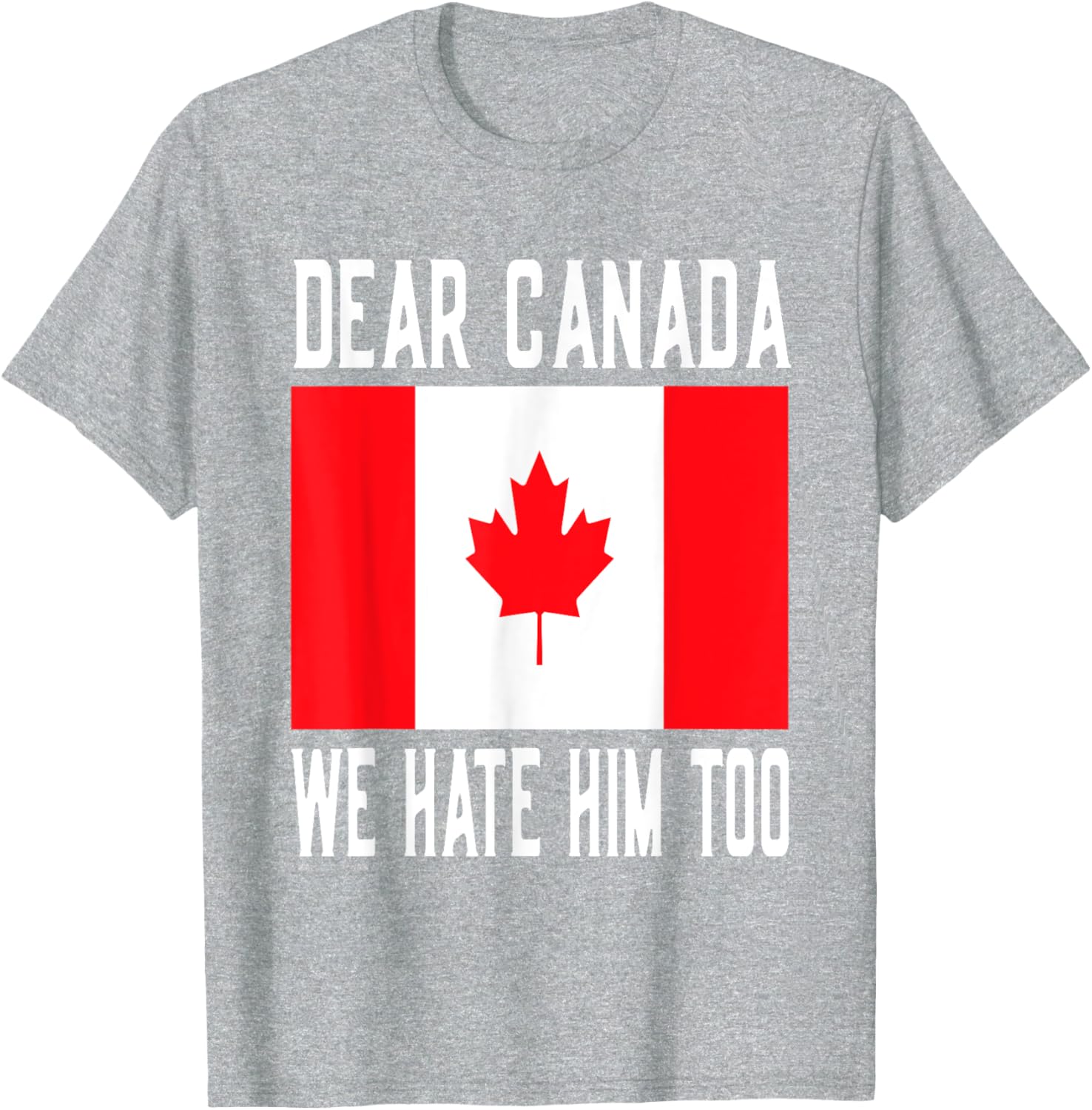 Dear Canada We Hate Him Too Canada Flag T-Shirt