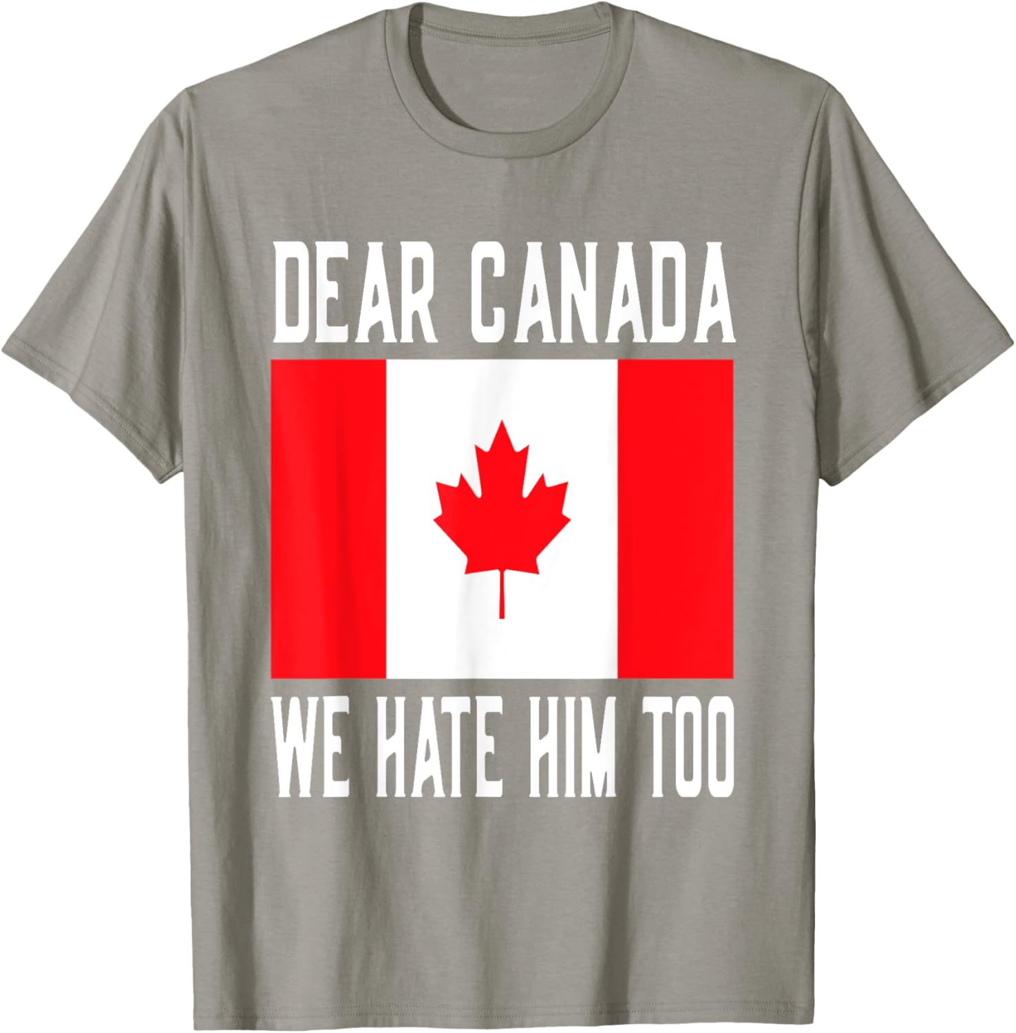 Dear Canada We Hate Him Too Canada Flag T-Shirt