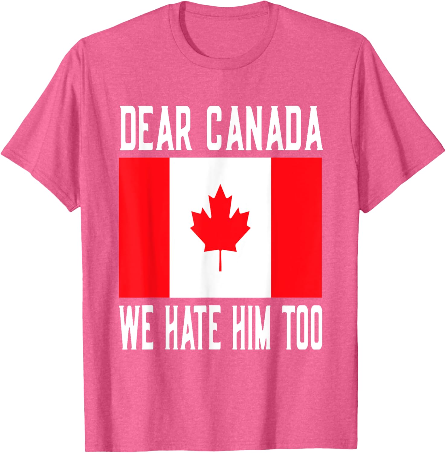 Dear Canada We Hate Him Too Canada Flag T-Shirt