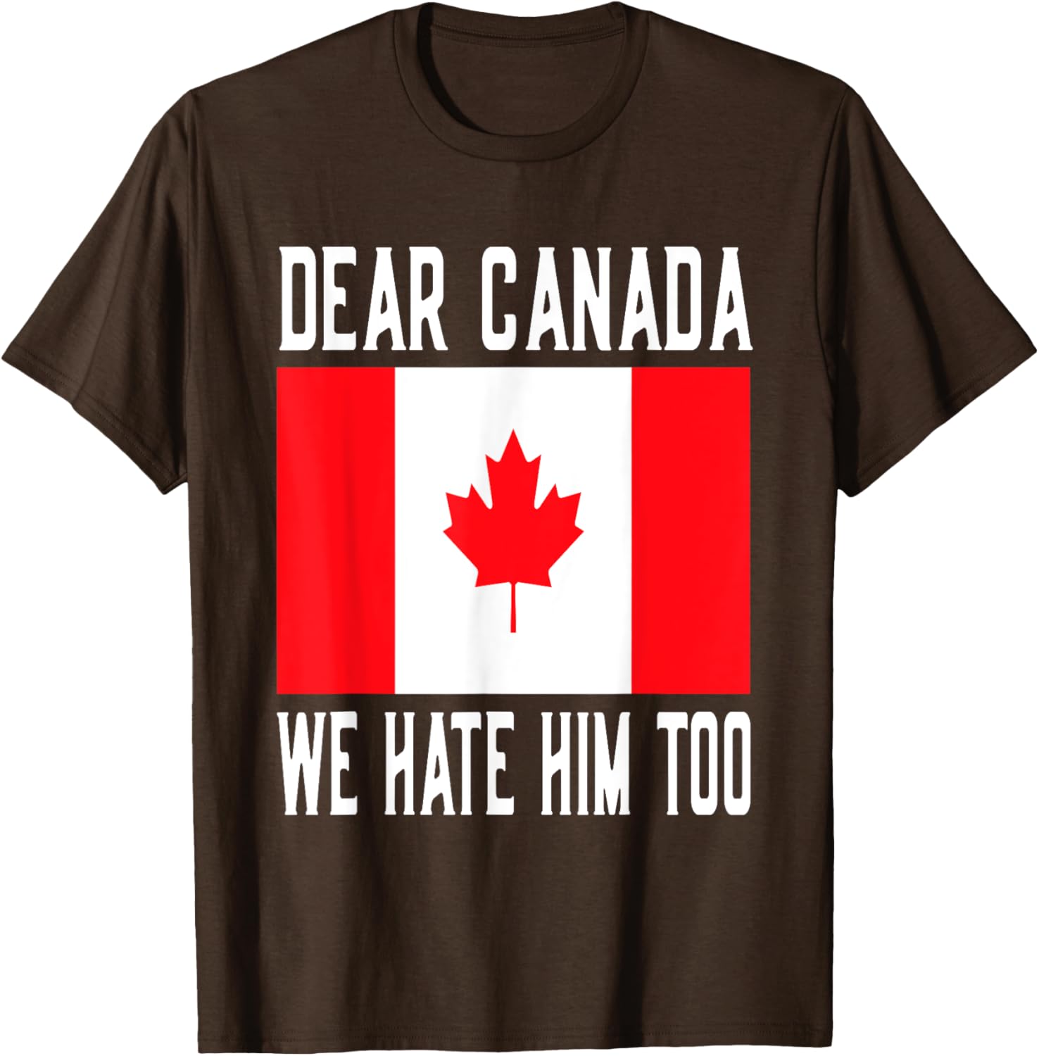 Dear Canada We Hate Him Too Canada Flag T-Shirt