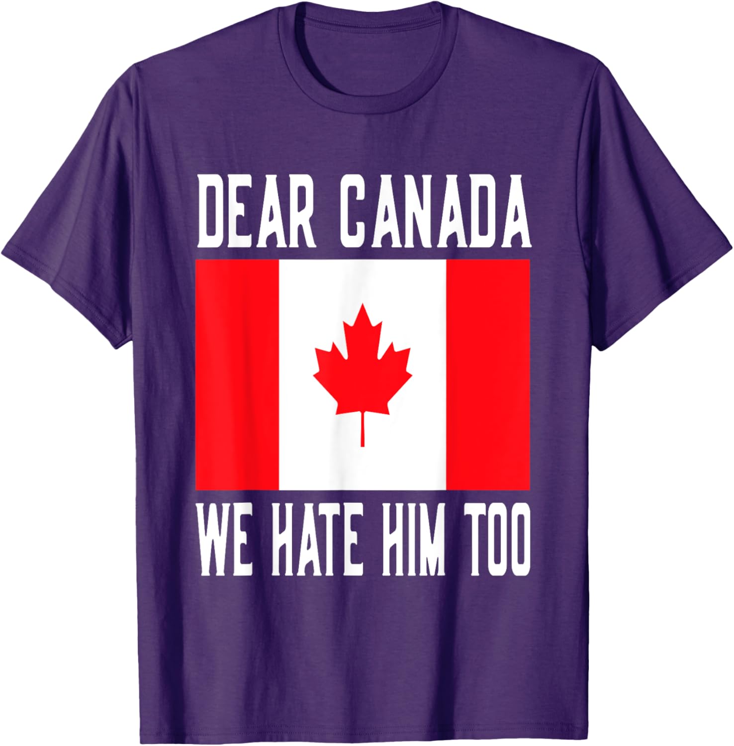 Dear Canada We Hate Him Too Canada Flag T-Shirt