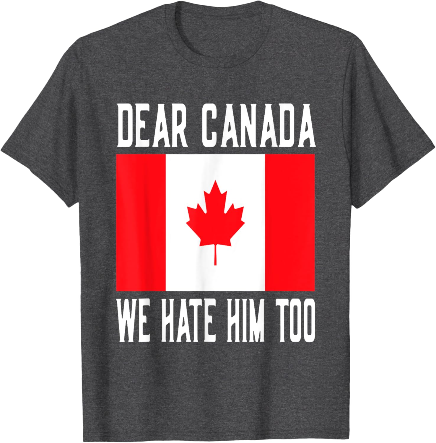 Dear Canada We Hate Him Too Canada Flag T-Shirt