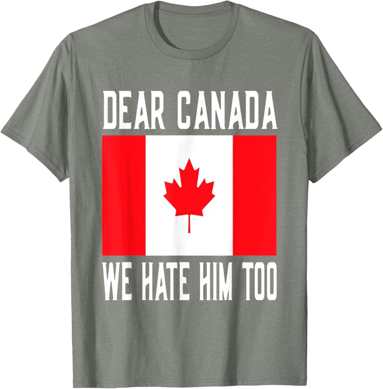 Dear Canada We Hate Him Too Canada Flag T-Shirt