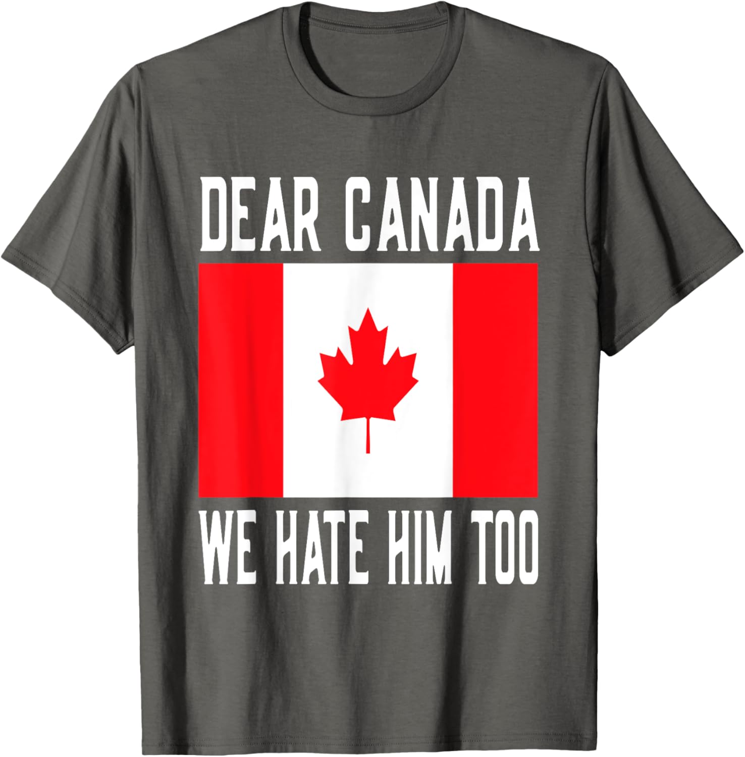 Dear Canada We Hate Him Too Canada Flag T-Shirt