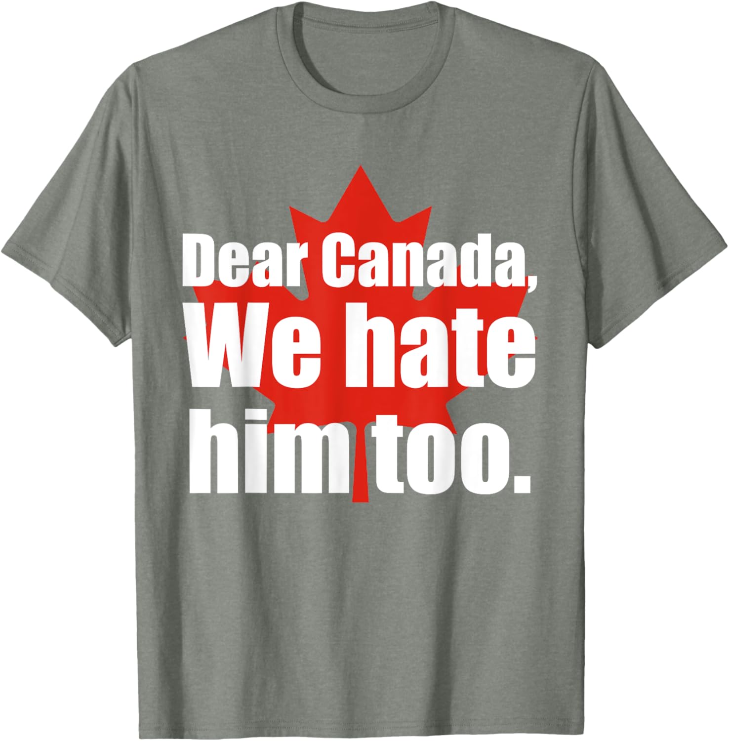 Dear Canada We Hate Him Too Flag Map Funny T-Shirt