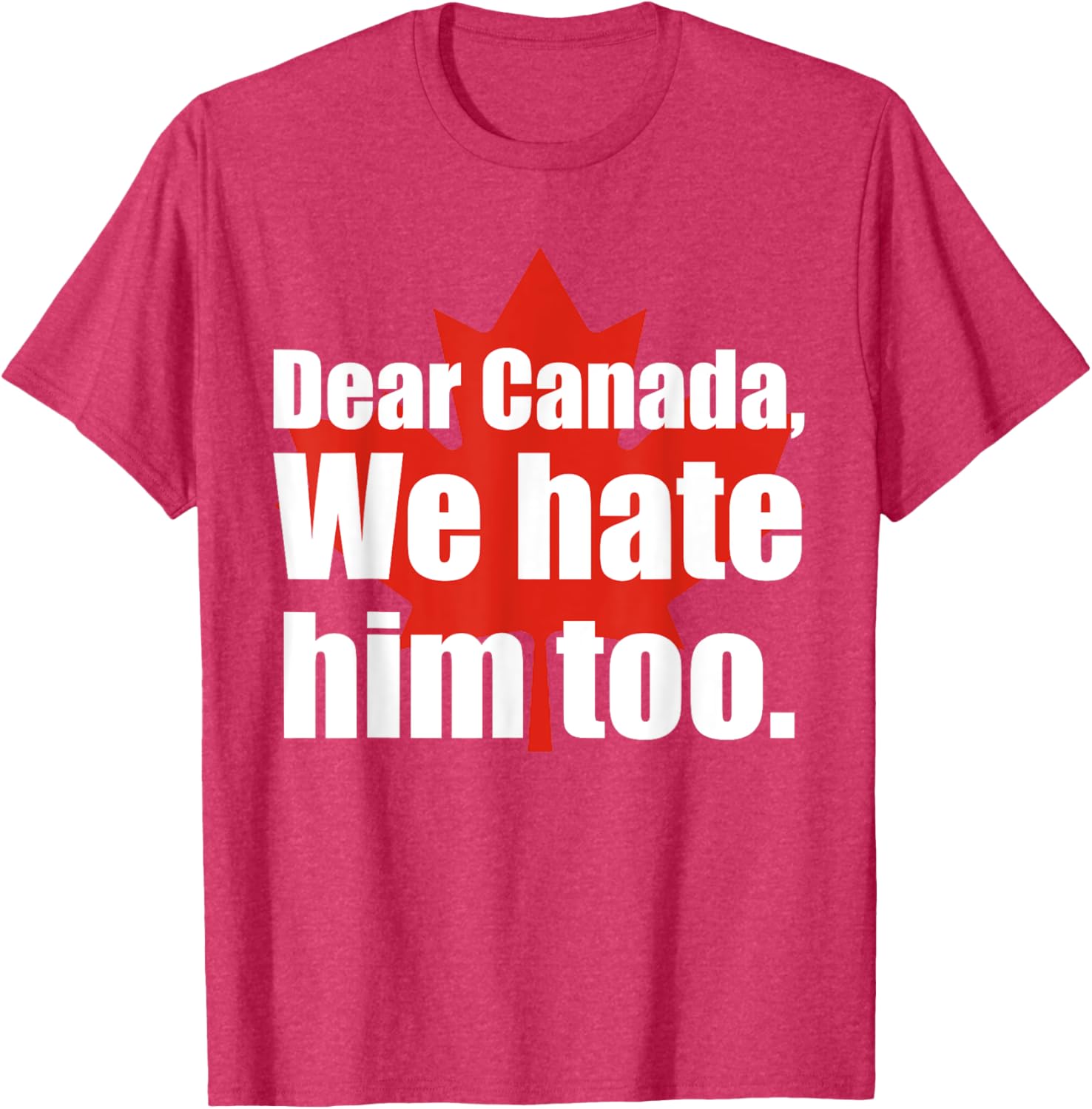 Dear Canada We Hate Him Too Flag Map Funny T-Shirt