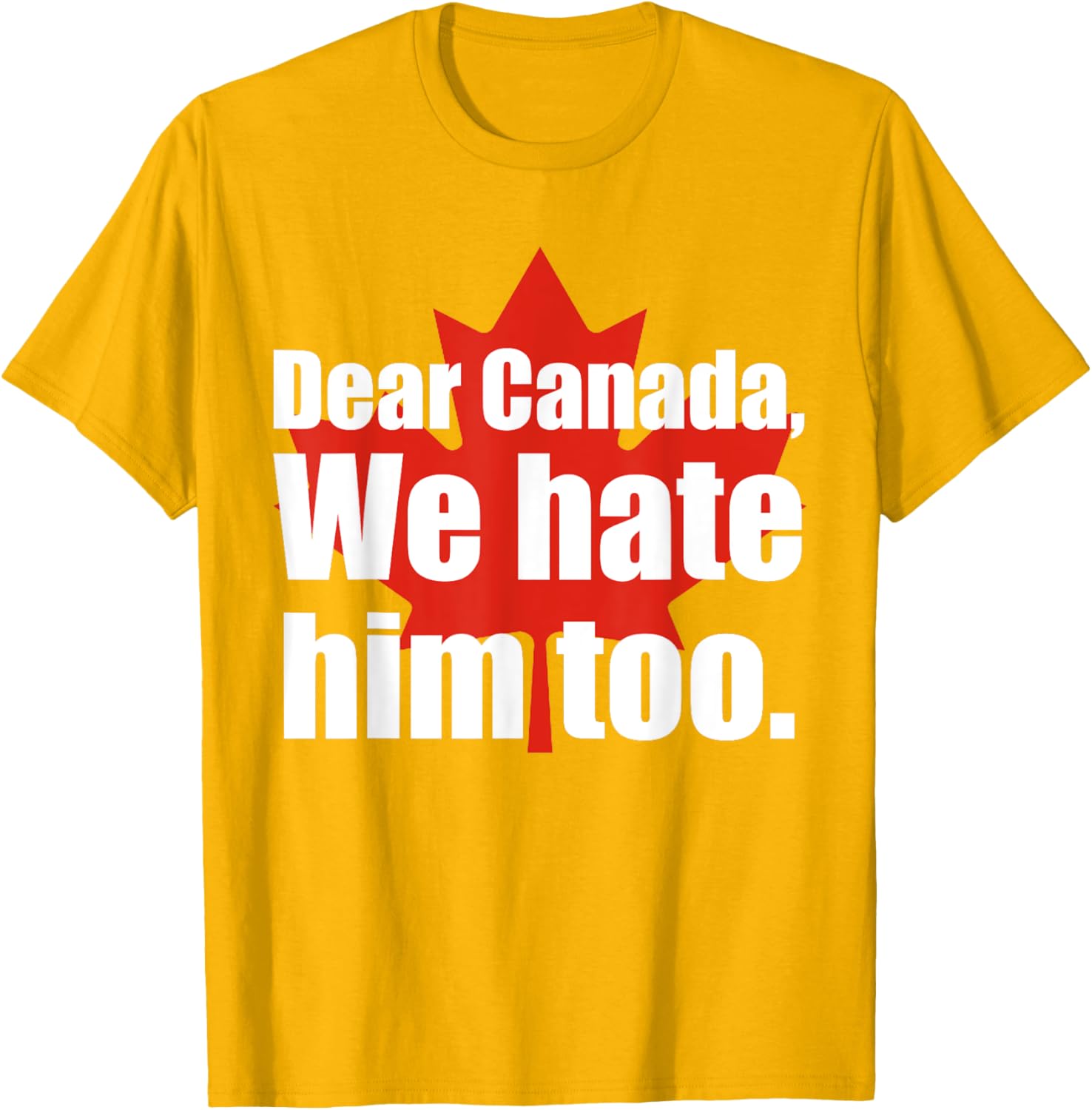 Dear Canada We Hate Him Too Flag Map Funny T-Shirt