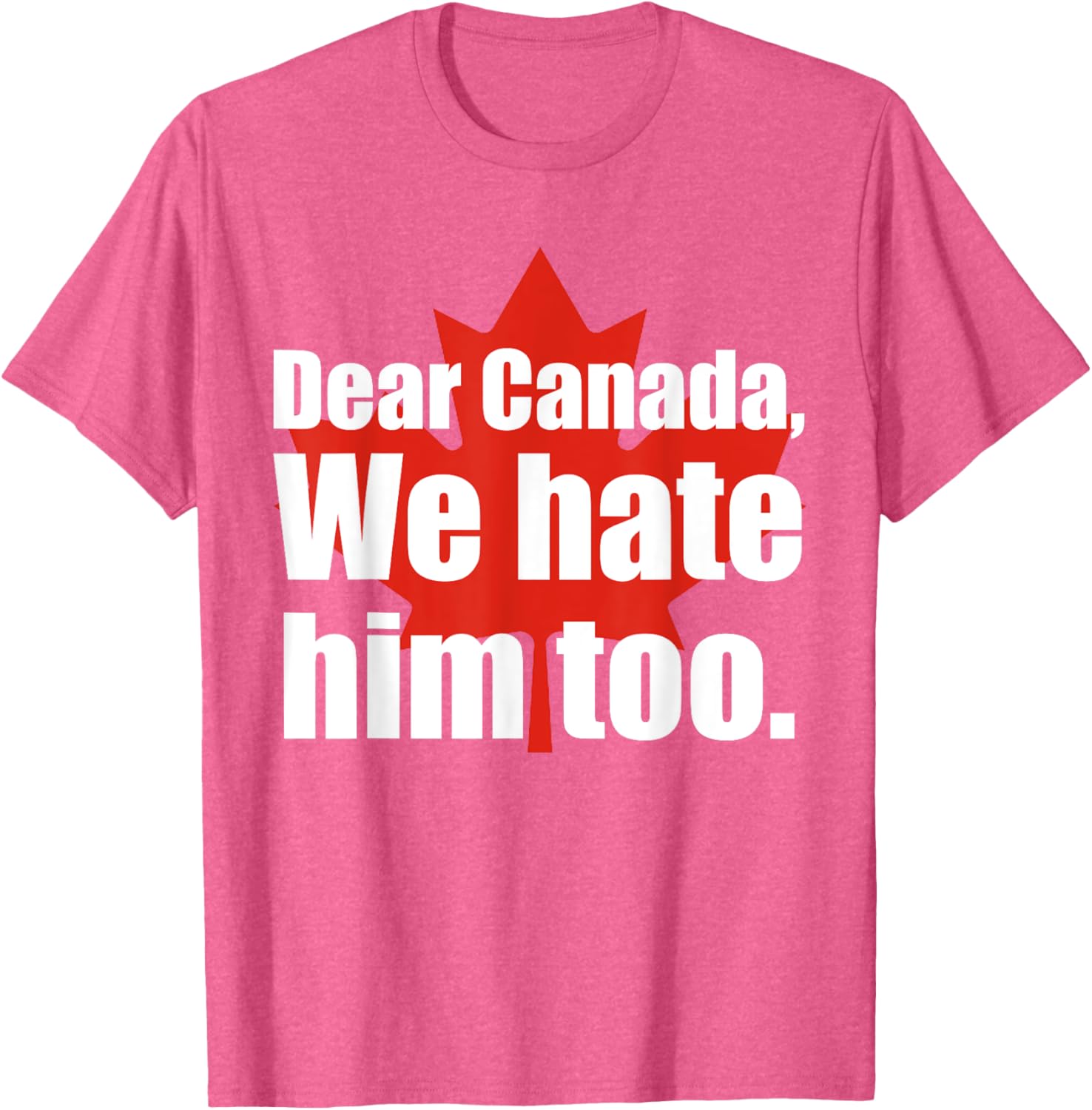 Dear Canada We Hate Him Too Flag Map Funny T-Shirt