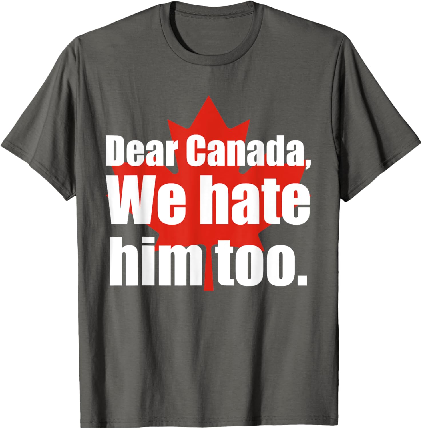 Dear Canada We Hate Him Too Flag Map Funny T-Shirt