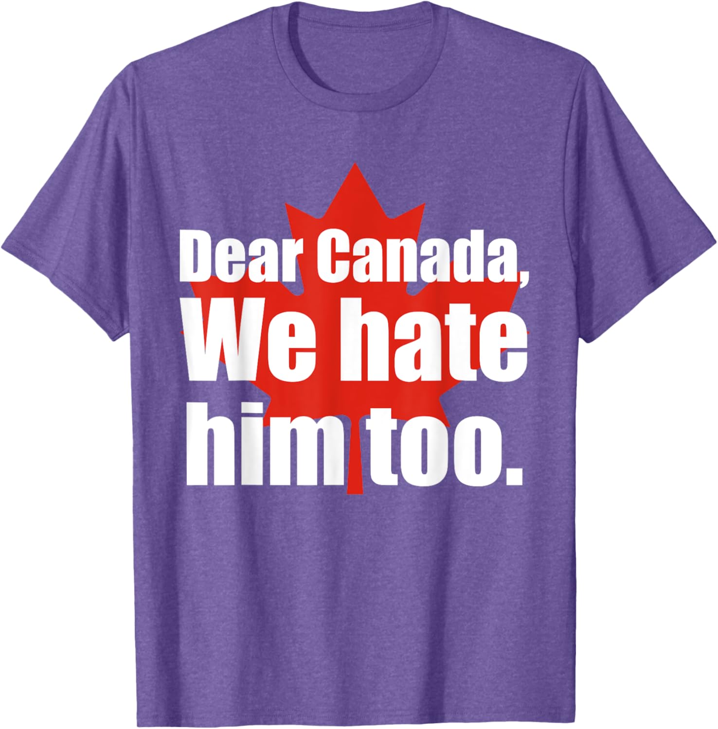 Dear Canada We Hate Him Too Flag Map Funny T-Shirt