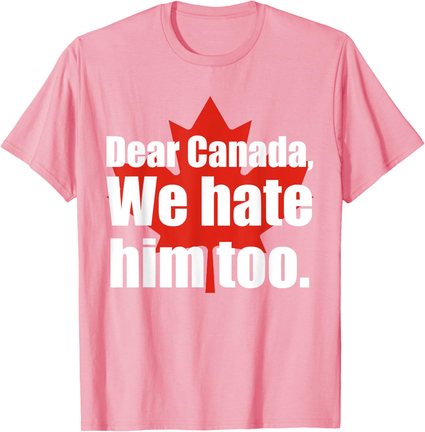 Dear Canada We Hate Him Too Flag Map Funny T-Shirt