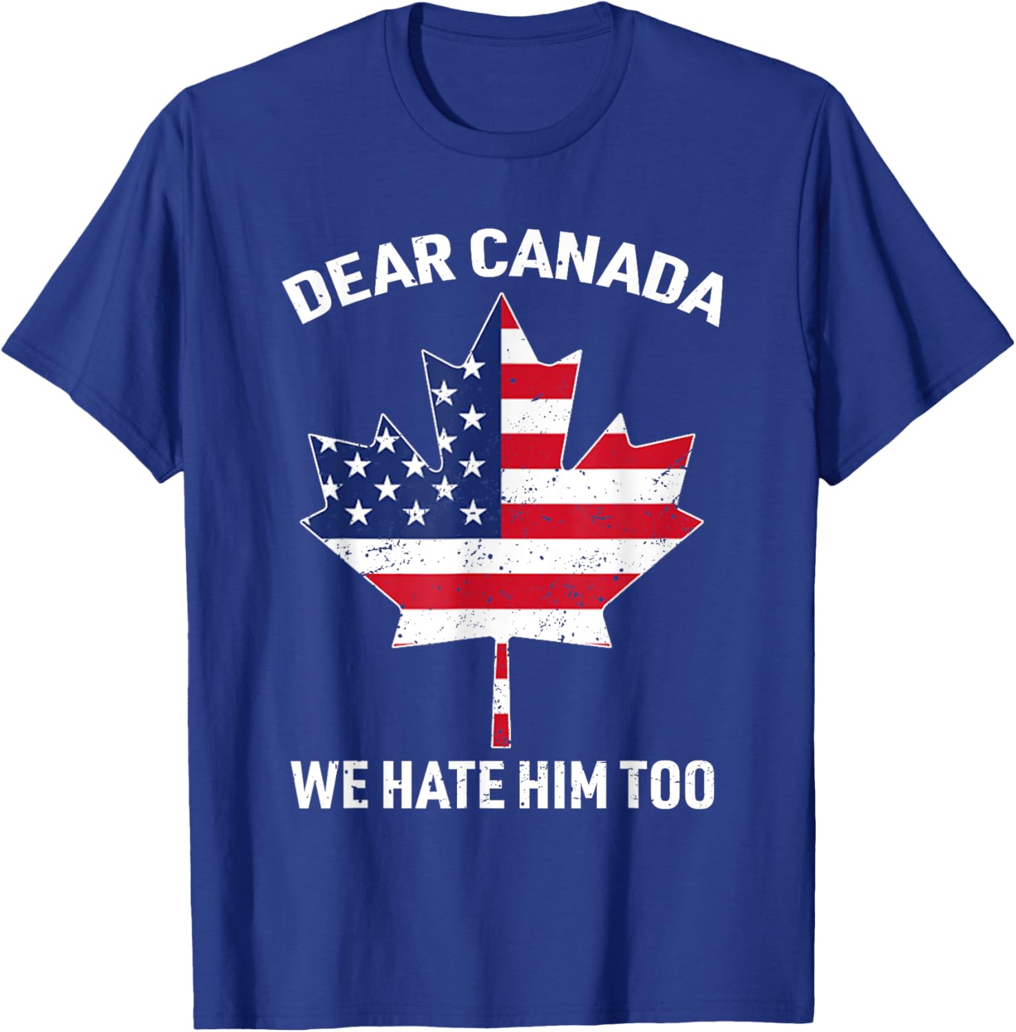 Dear Canada We Hate Him Too Political Protest America Flag T-Shirt