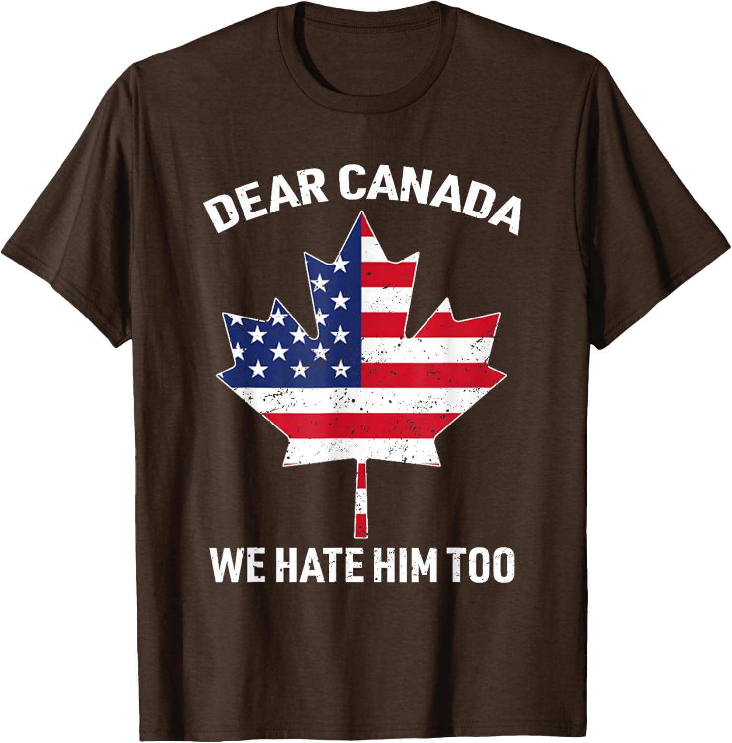 Dear Canada We Hate Him Too Political Protest America Flag T-Shirt
