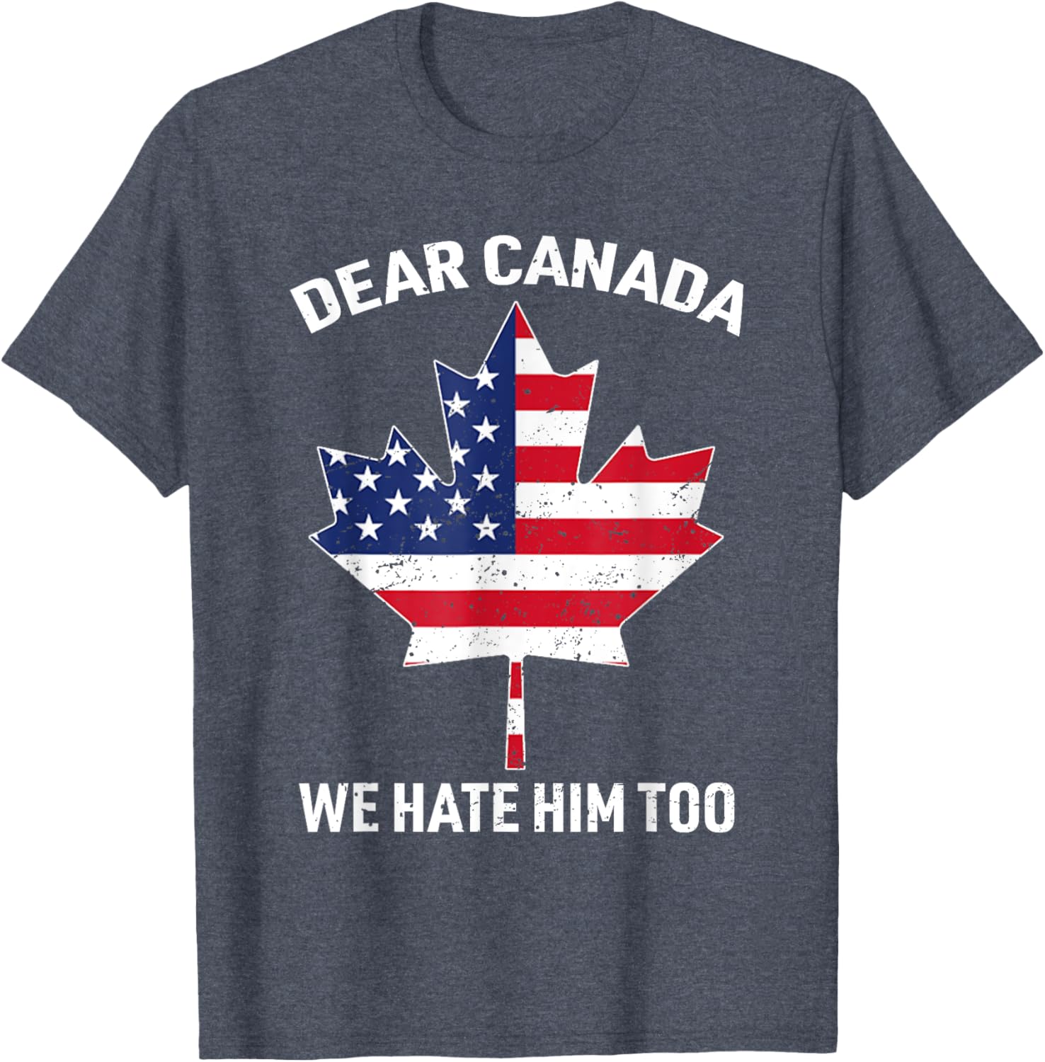 Dear Canada We Hate Him Too Political Protest America Flag T-Shirt