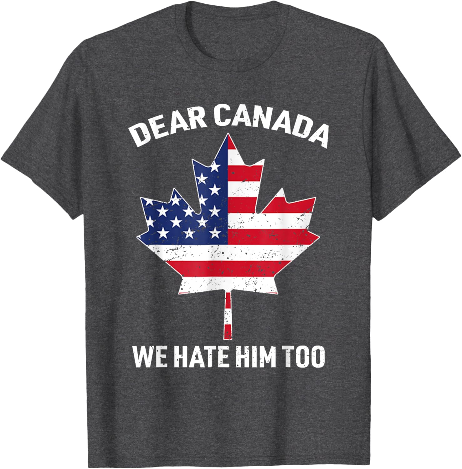 Dear Canada We Hate Him Too Political Protest America Flag T-Shirt