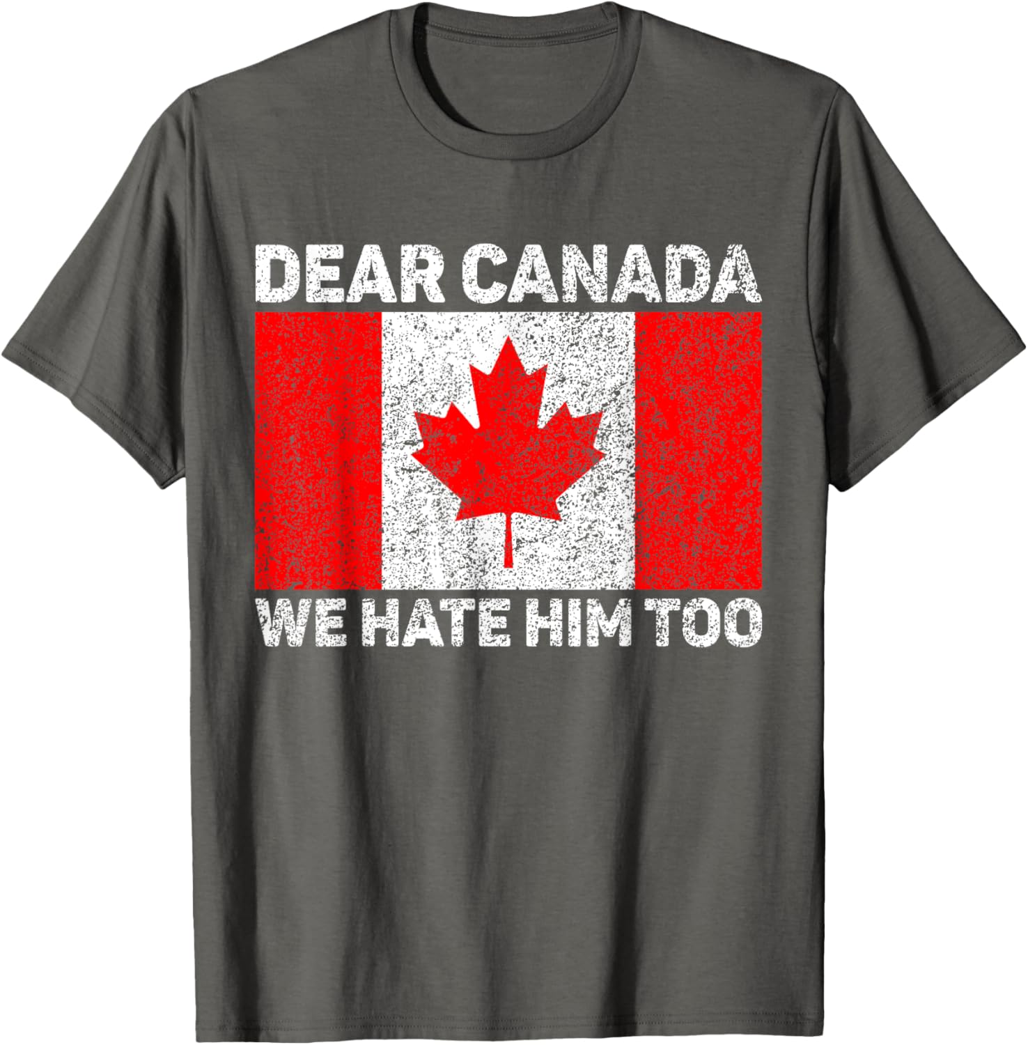 Dear Canada We Hate Him Too Political Protest Canadian Flag T-Shirt
