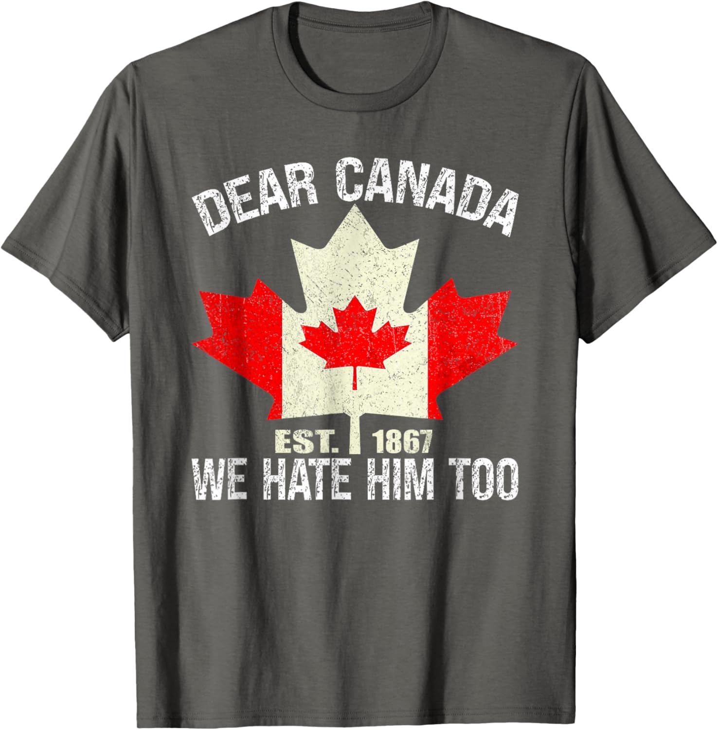Dear Canada We Hate Him Too Political Protest - Red T-Shirt