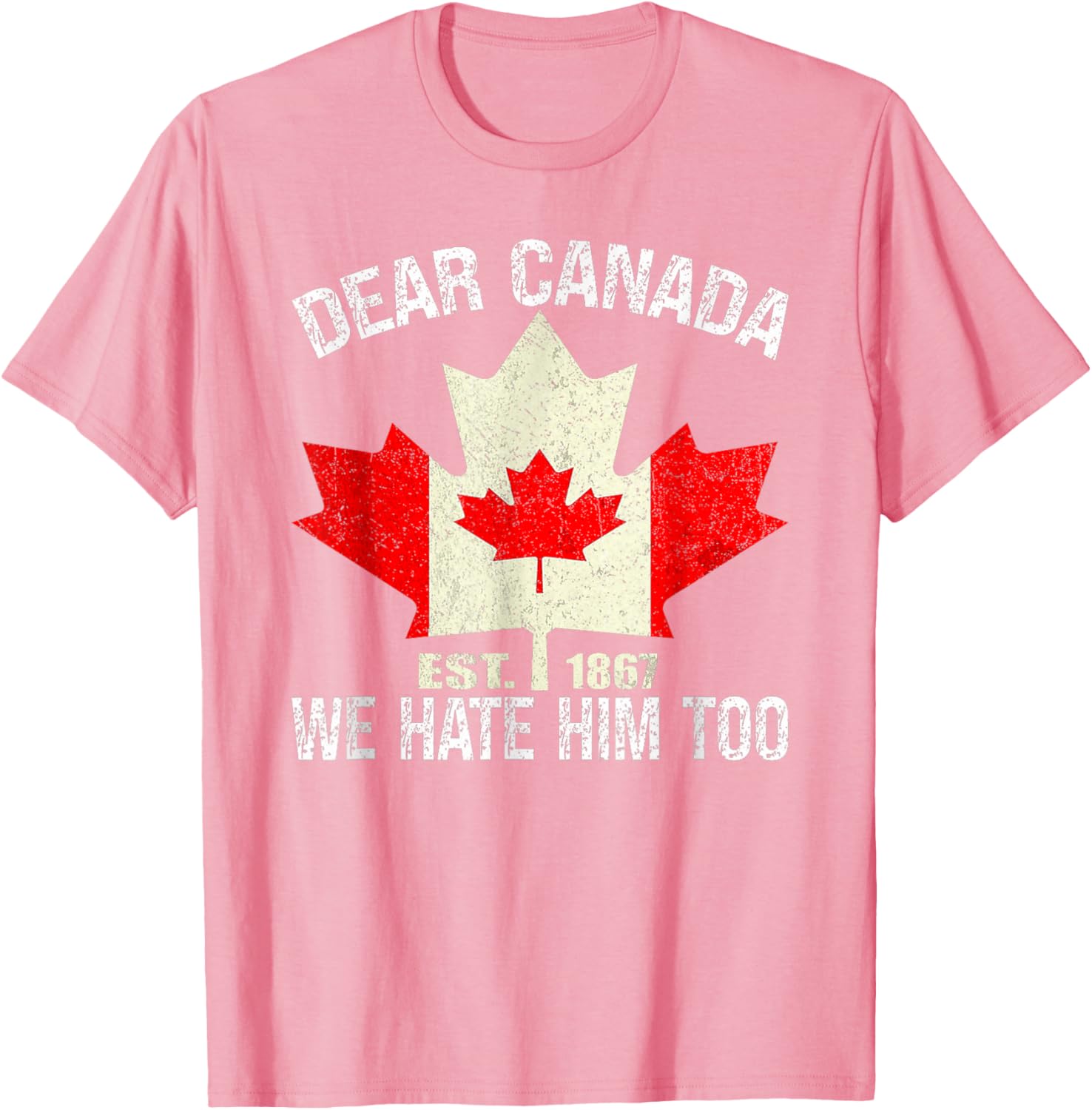 Dear Canada We Hate Him Too Political Protest - Red T-Shirt