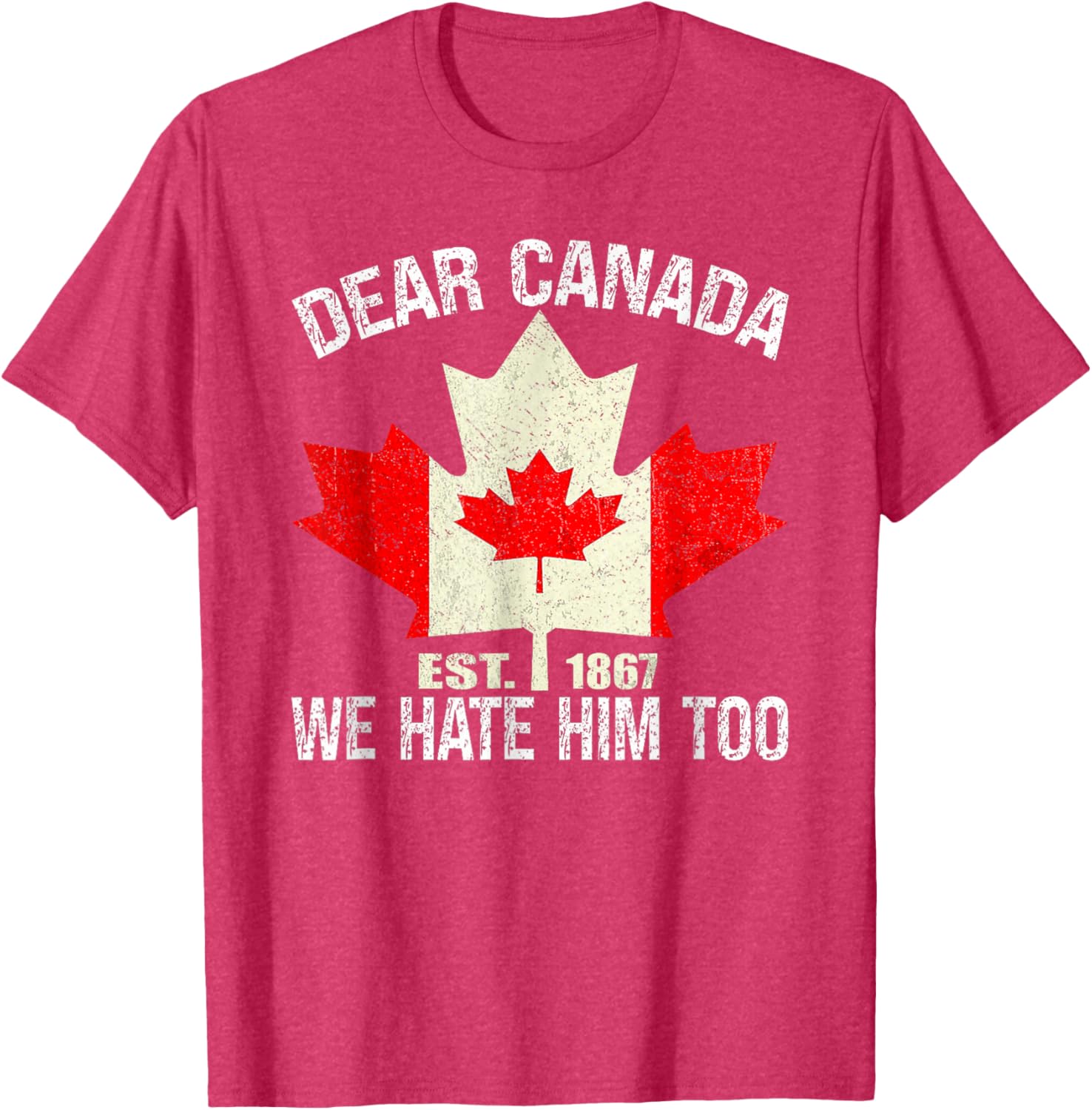 Dear Canada We Hate Him Too Political Protest - Red T-Shirt