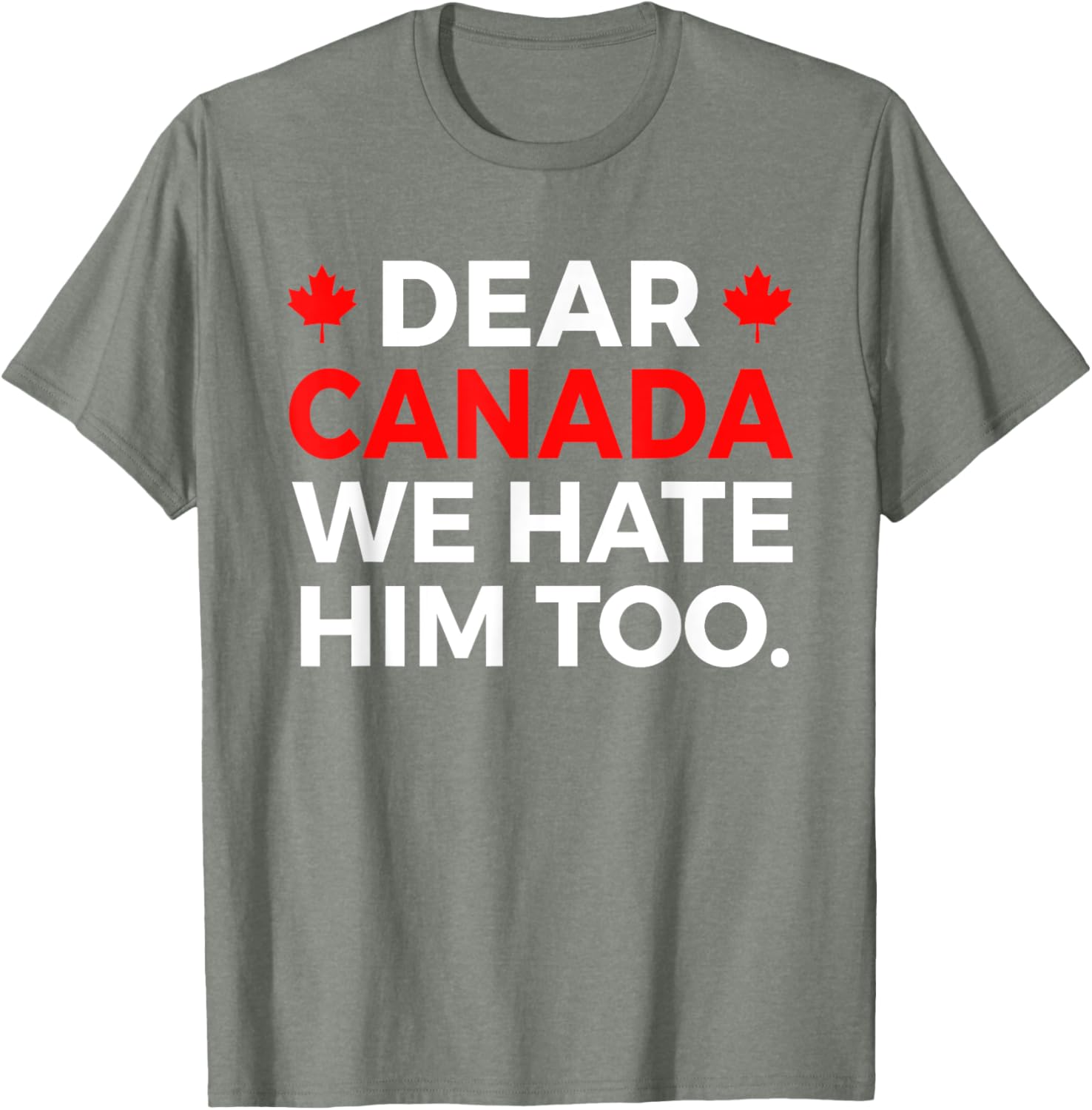Dear Canada We Hate Him Too Political Protest T-Shirt