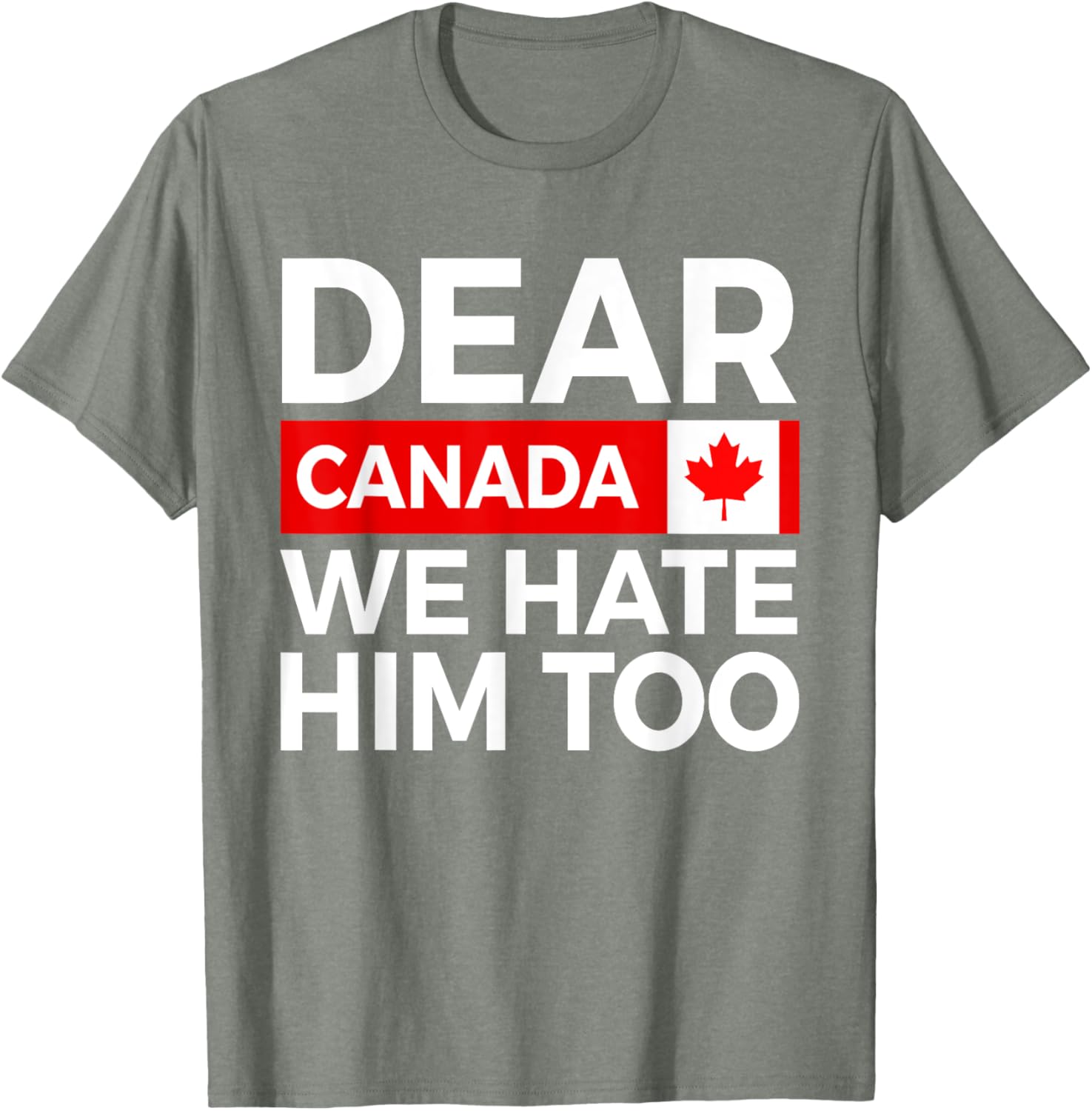 Dear Canada We Hate Him Too Political Protest T-Shirt