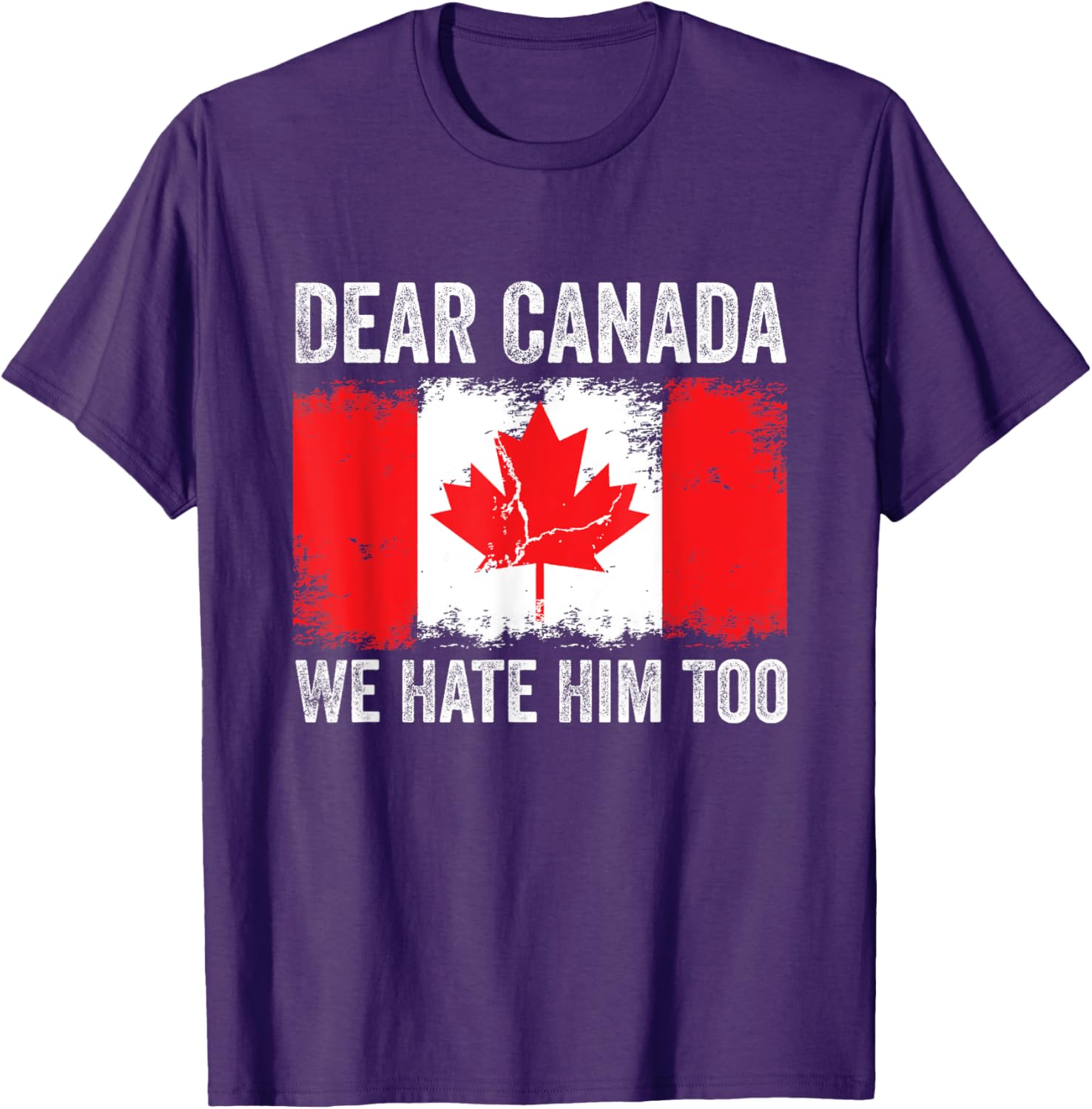 Dear Canada We Hate Him Too Political Protest Vintage T-Shirt