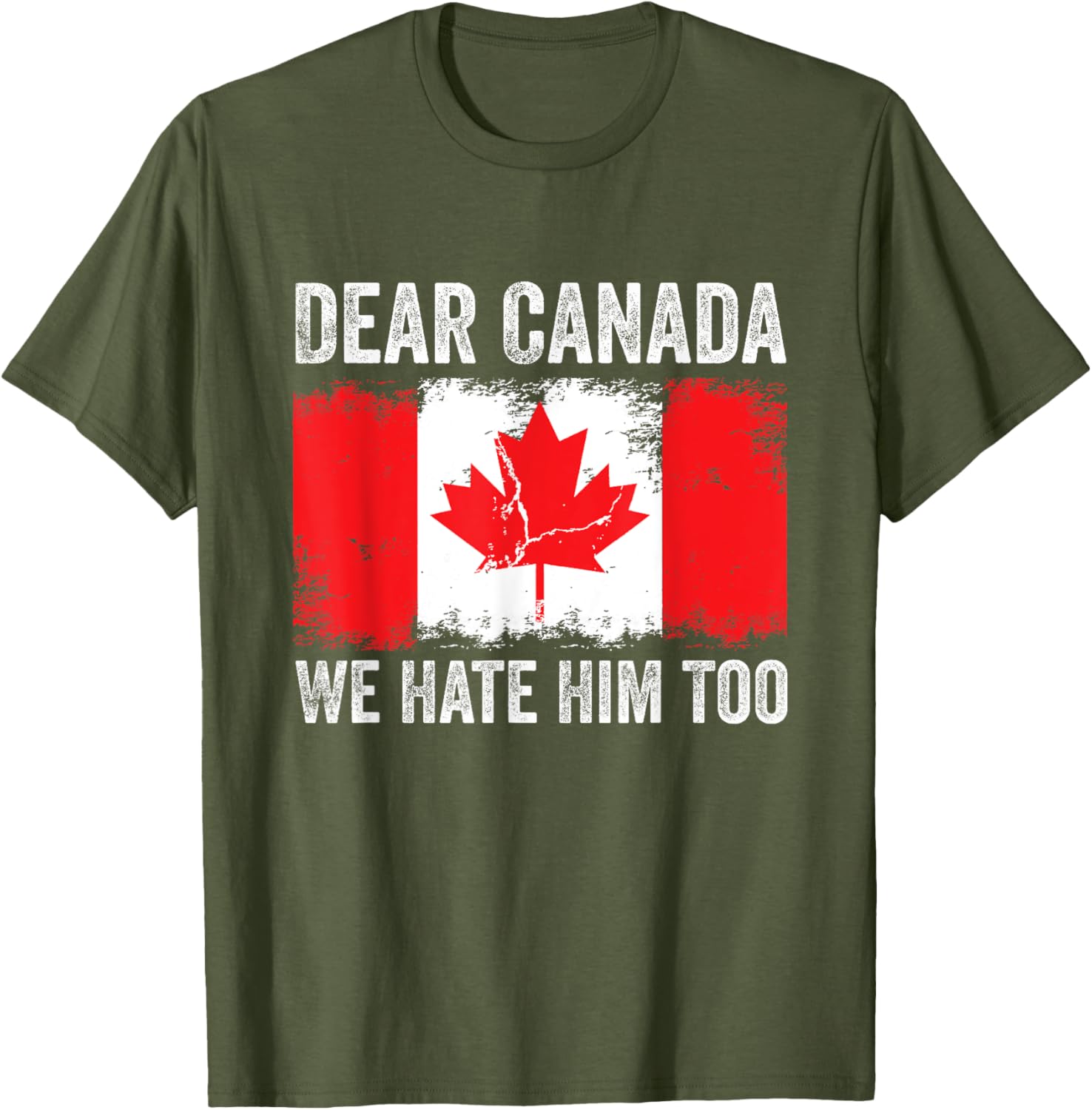 Dear Canada We Hate Him Too Political Protest Vintage T-Shirt