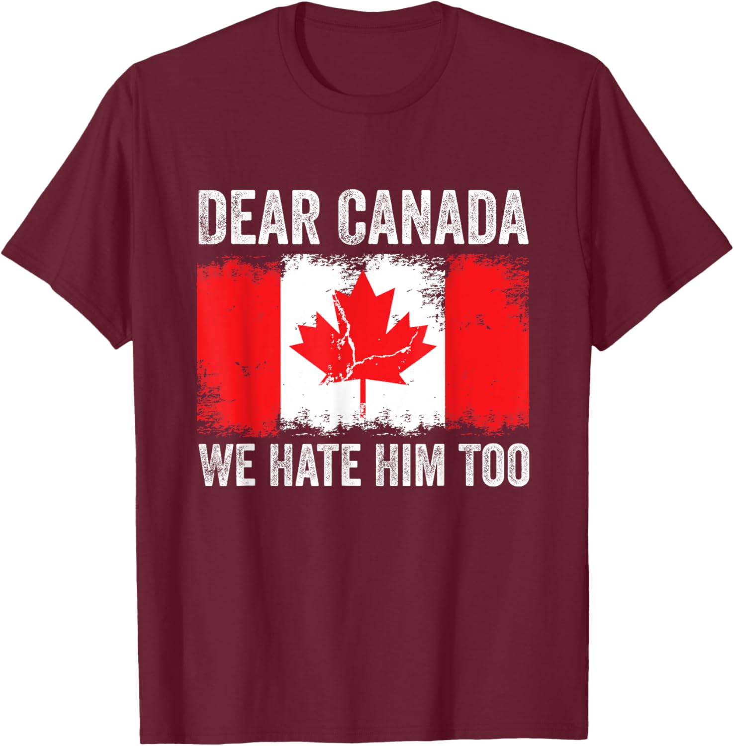 Dear Canada We Hate Him Too Political Protest Vintage T-Shirt