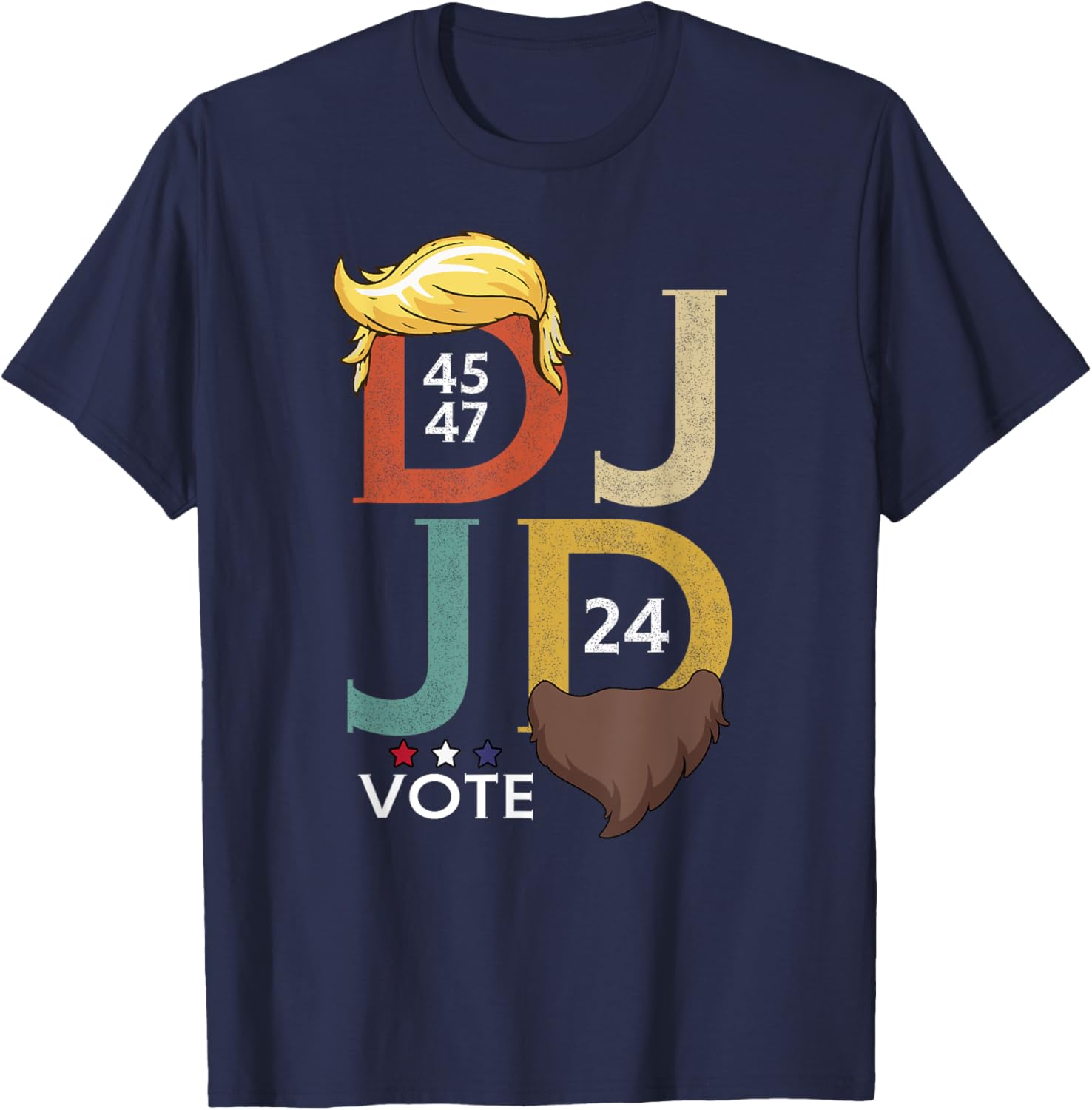 DJ & JD Trump Hair Vance Beard Vote for President 2024 T-Shirt