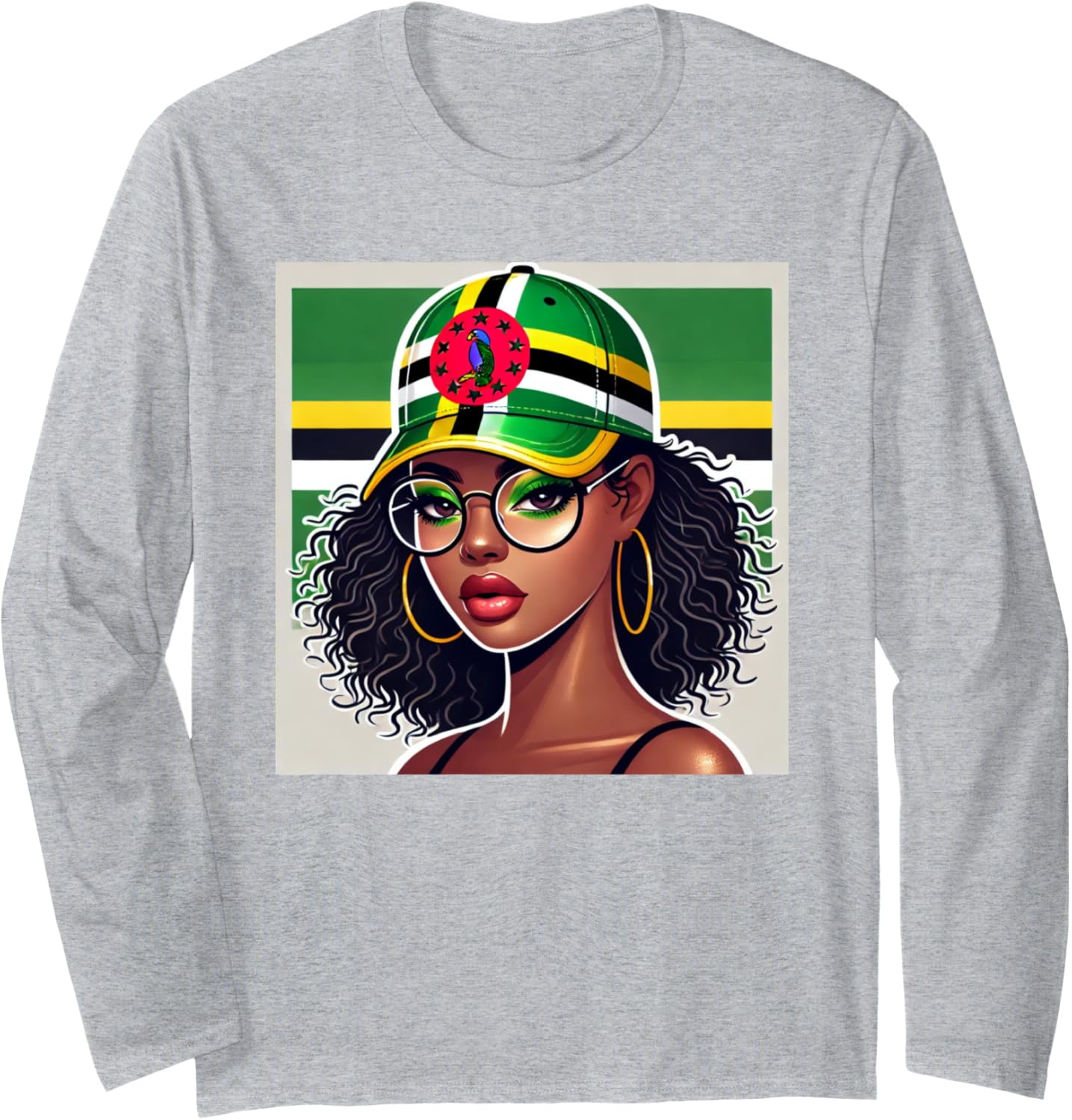 Dominica Souvenir Dominica Products Patriotic Dominica Flag Long Sleeve T-Shirt