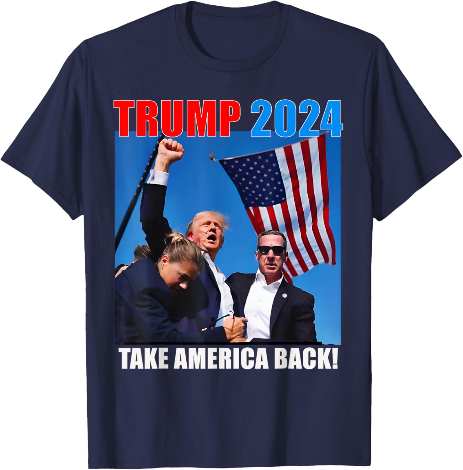 Donald Trump 2024 Take America Back American Flag Patriotic T-Shirt