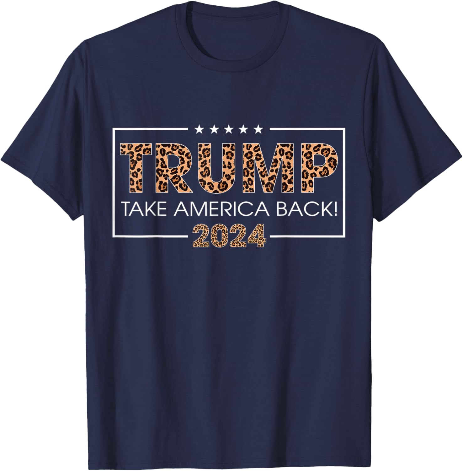 Donald Trump 2024 Take America Back Leopard Print Gift Women T-Shirt