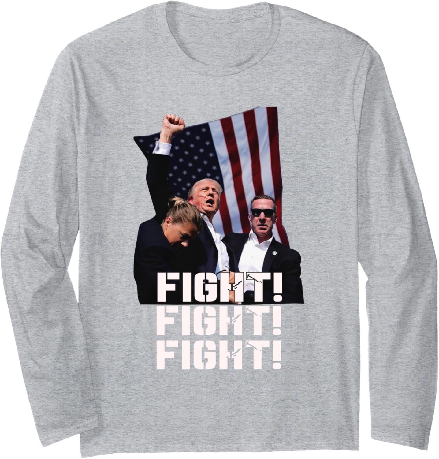 Donald Trump Fight Fighting Fighters Supporters Americans Long Sleeve T-Shirt