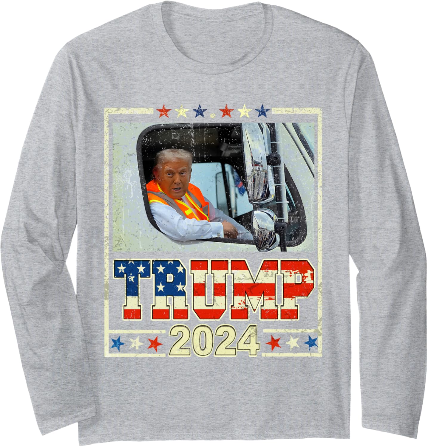 Donald Trump Rides In Garbage Truck Garbage Trump Vance 2024 Long Sleeve T-Shirt