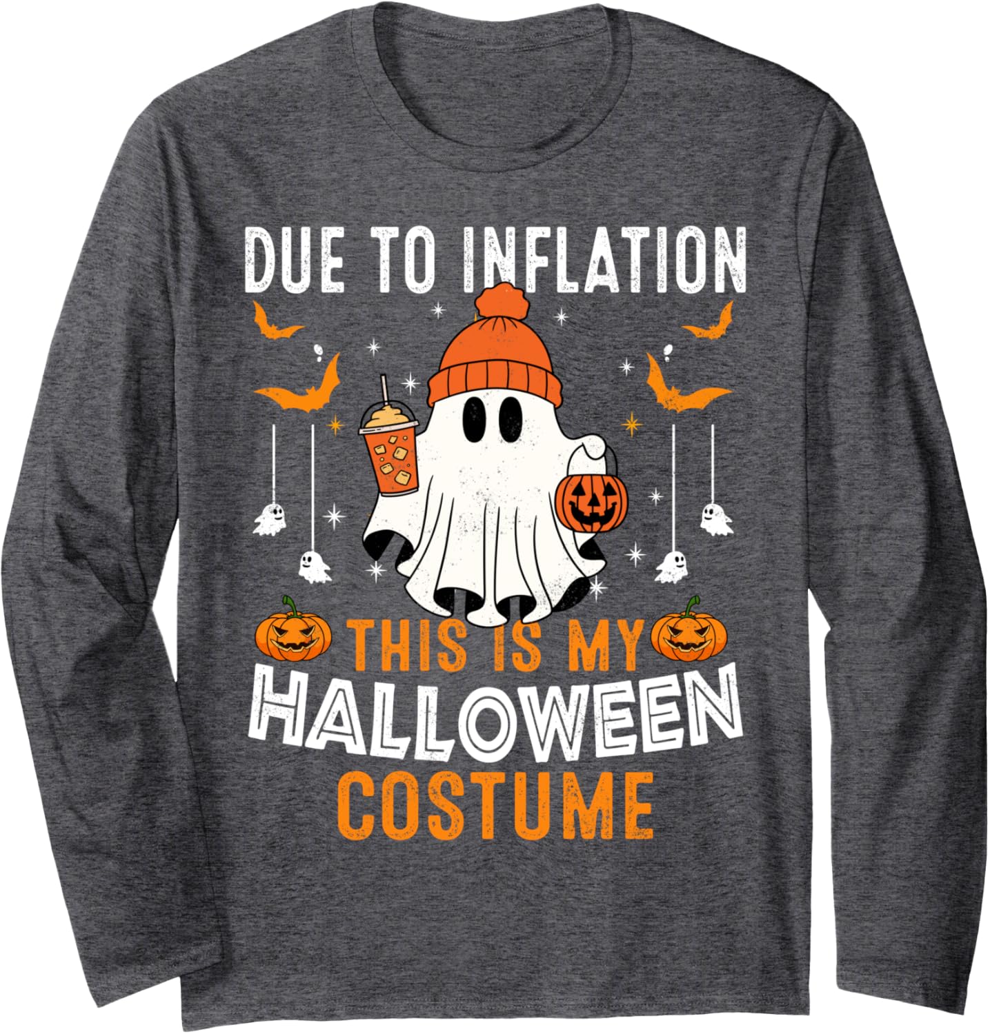 Due To Inflation This Is My Halloween Costume Funny Pumpkins Long Sleeve T-Shirt