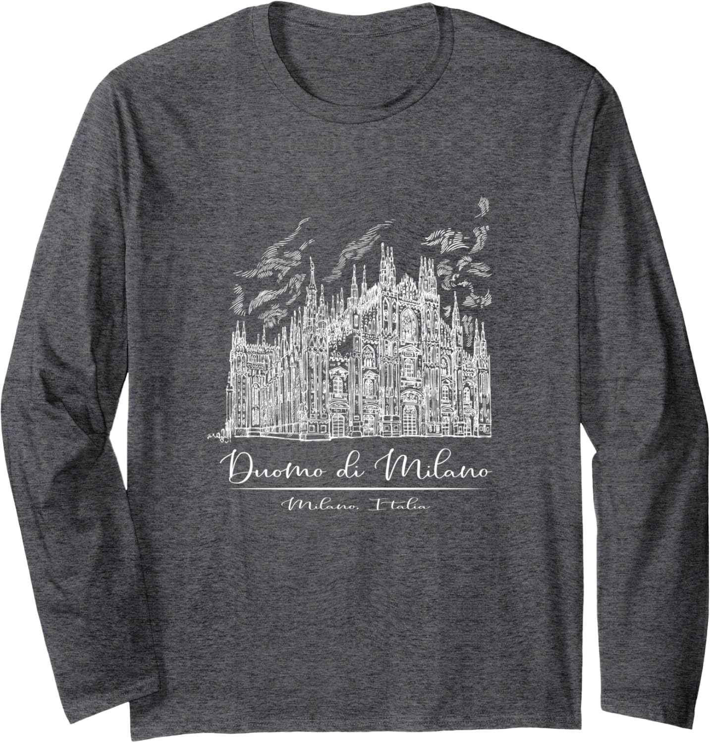 Duomo Di Milano Italian Architecture Milan City In Italy Long Sleeve T-Shirt