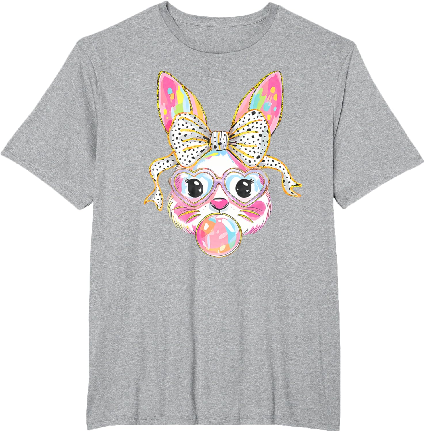 Dy Cute Bunny Face Tie Dye Glasses Coquette Bow Easter Day T-Shirt