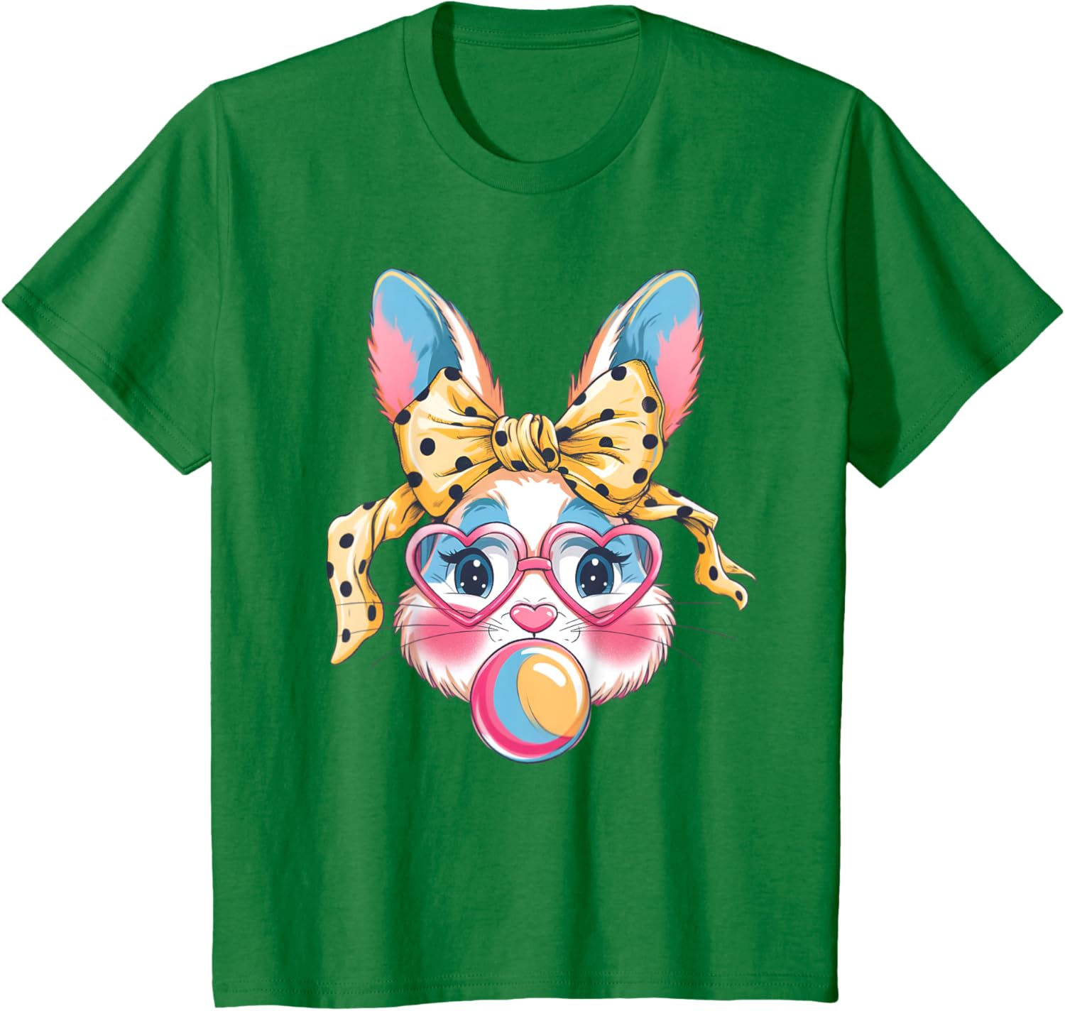 Dy Cute Bunny Face Tie Dye Glasses Easter Bunny Coquette Bow T-Shirt