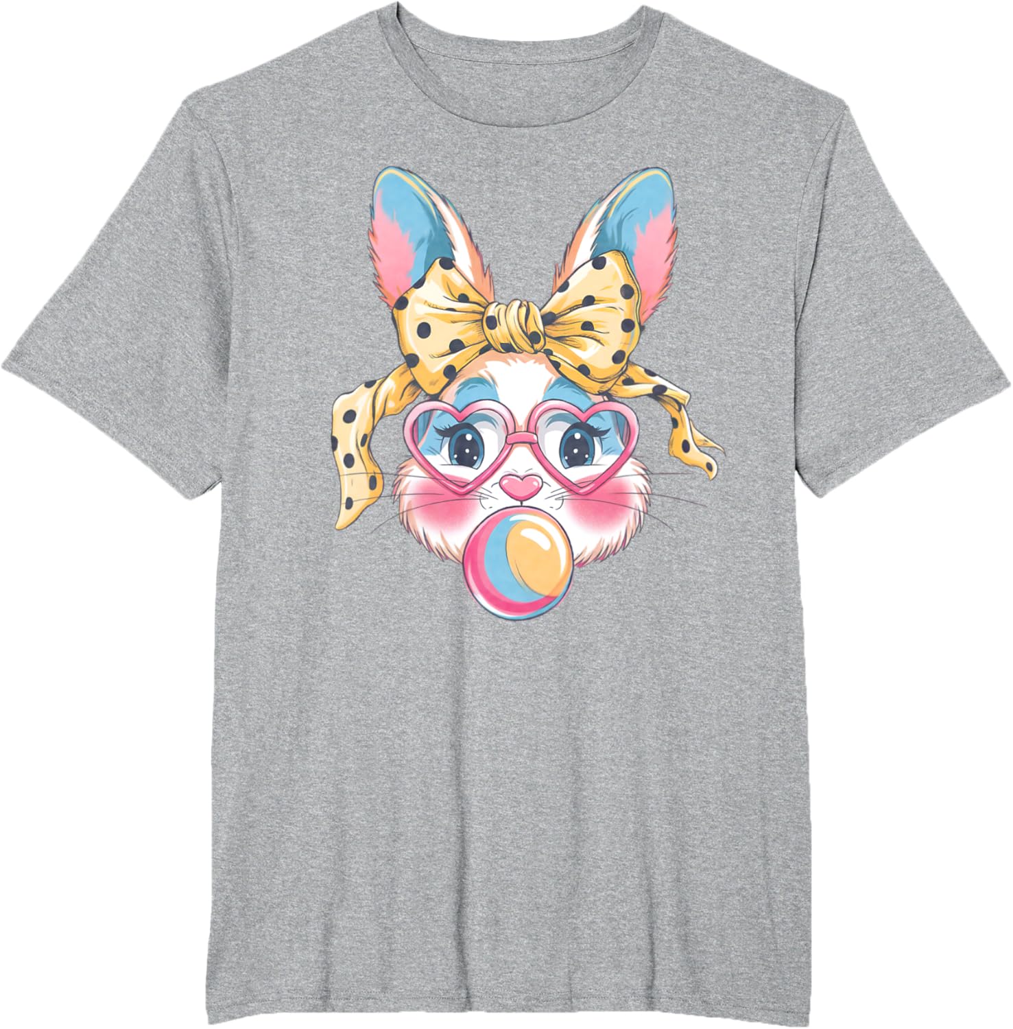 Dy Cute Bunny Face Tie Dye Glasses Easter Bunny Coquette Bow T-Shirt