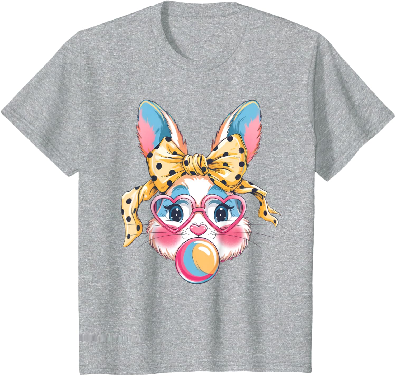 Dy Cute Bunny Face Tie Dye Glasses Easter Bunny Coquette Bow T-Shirt