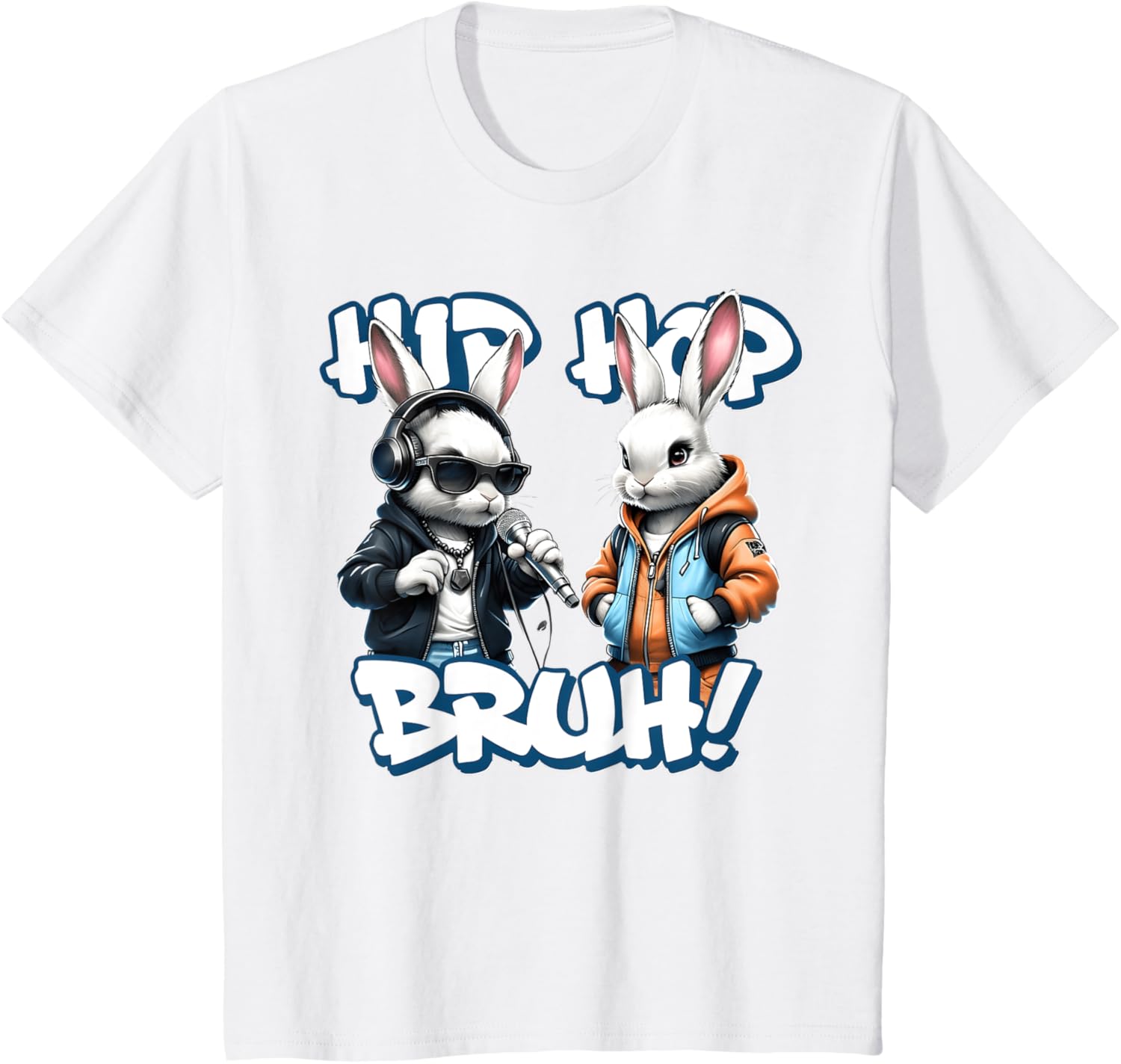 EASTER 2025 SHIRT: Hip Hop Bruh! Funny Hip Hop Bunny Duo Boy T-Shirt