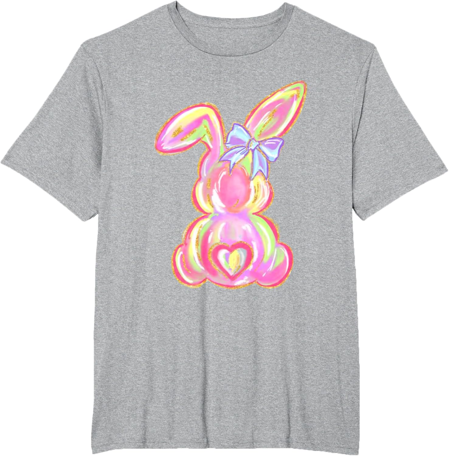 Easter Bunny Boy Girl Brushstroke Cute Coquette Bow Easter T-Shirt