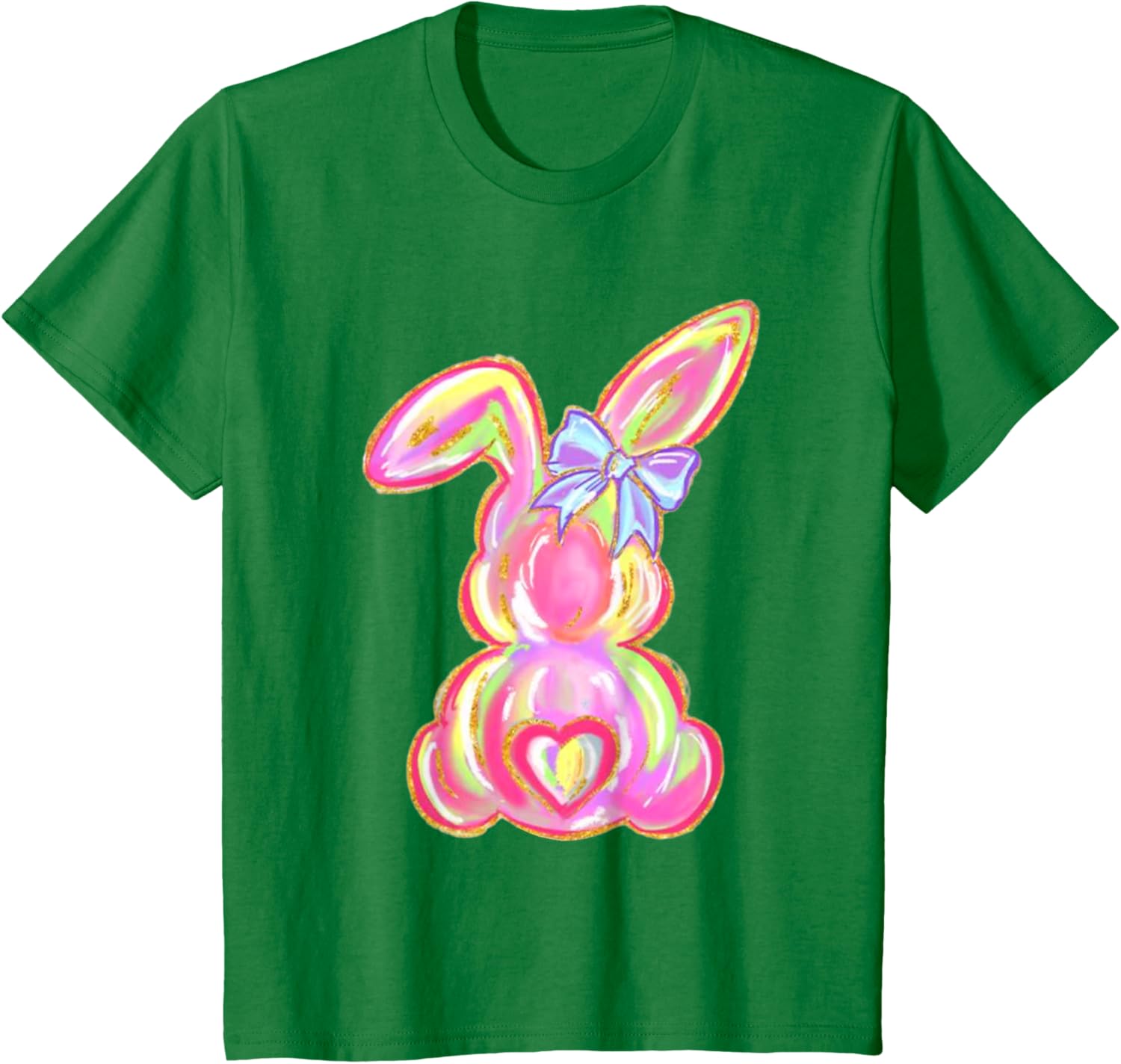 Easter Bunny Boy Girl Brushstroke Cute Coquette Bow Easter T-Shirt