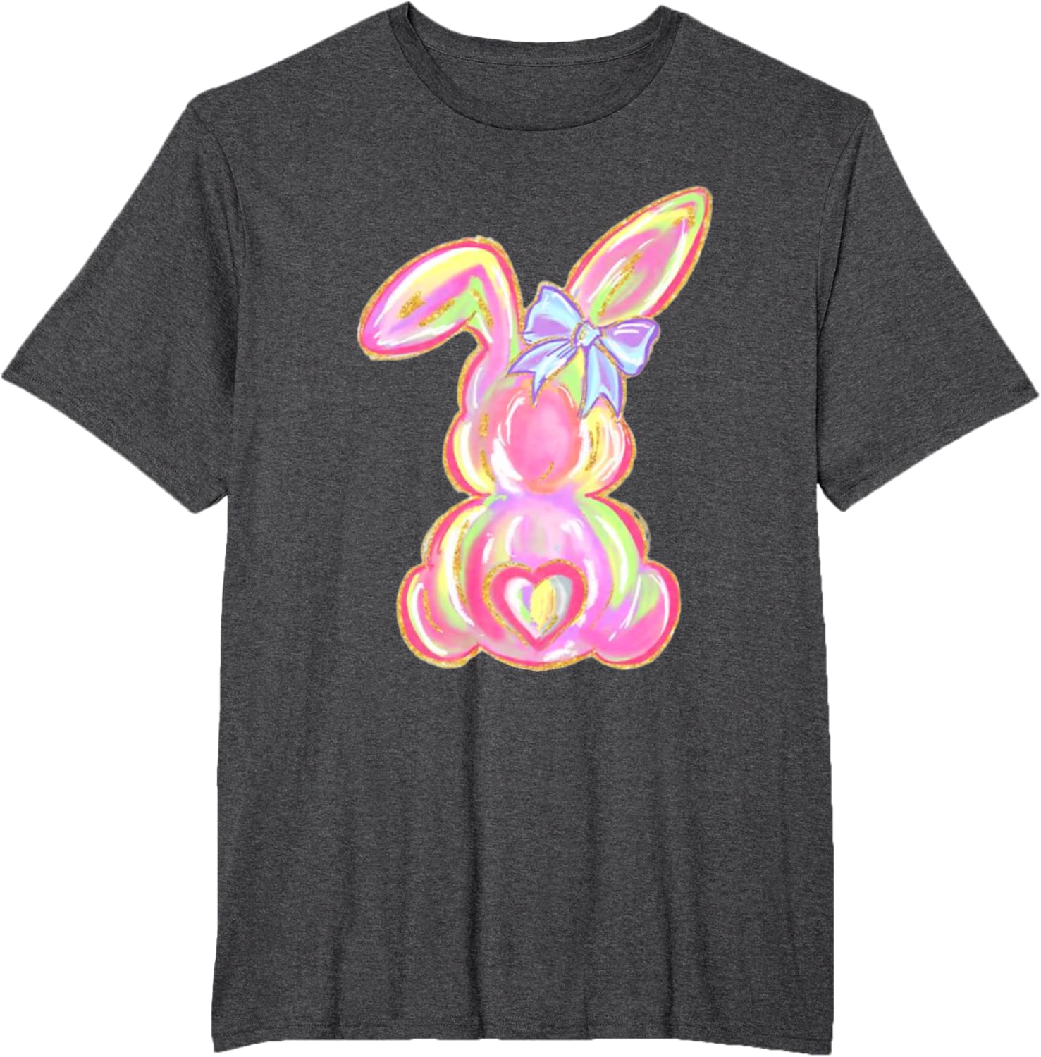 Easter Bunny Boy Girl Brushstroke Cute Coquette Bow Easter T-Shirt