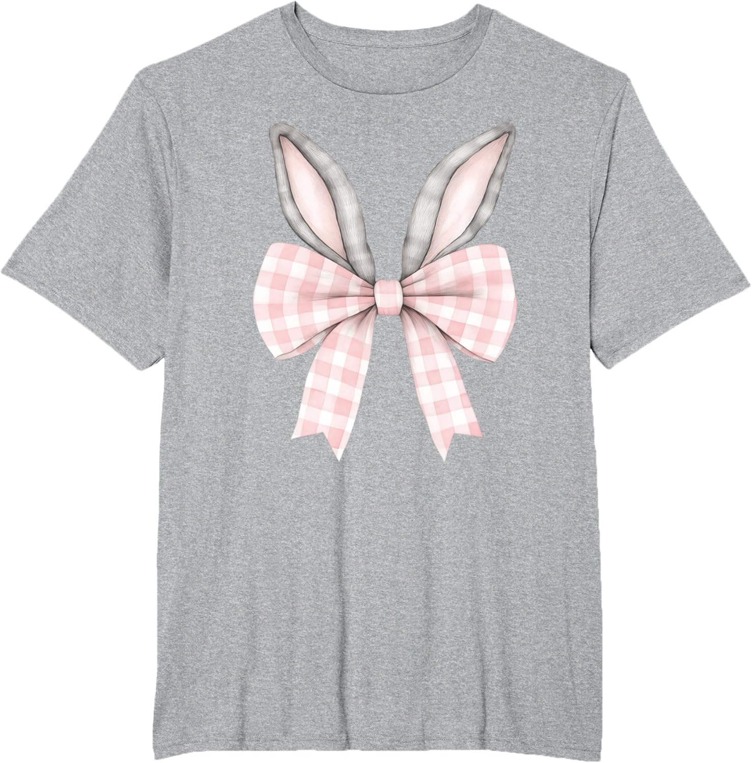 Easter Bunny Coquette Bow Pink Checked Spring Rabbit Ears T-Shirt