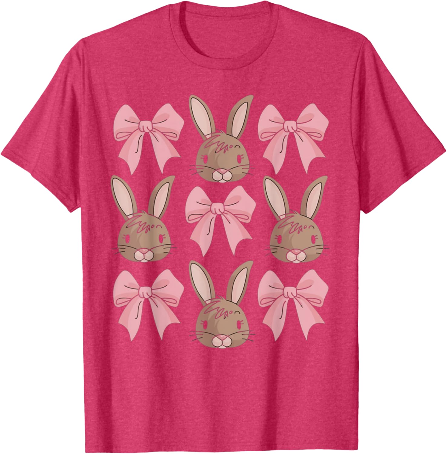 Easter Bunny Cute Coquette Bow Day Girls Women T-Shirt