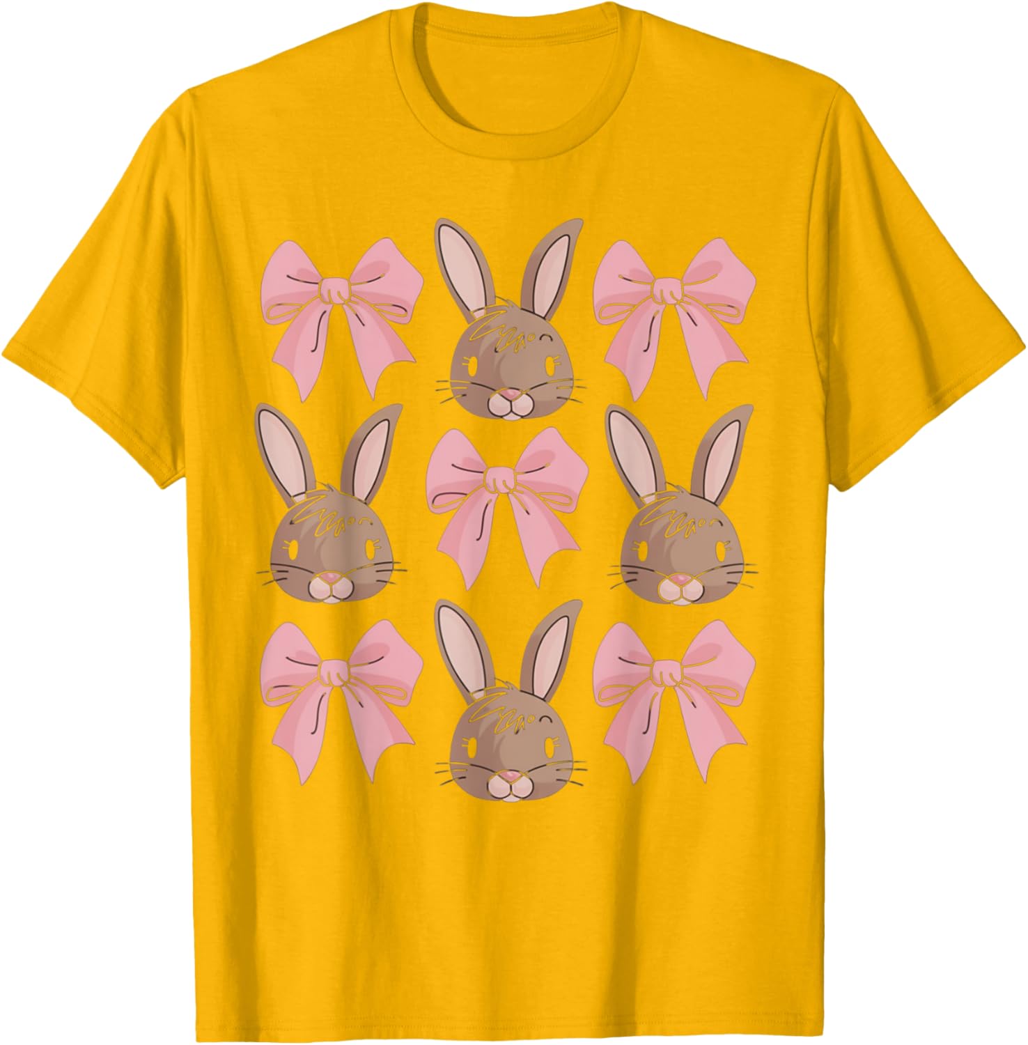 Easter Bunny Cute Coquette Bow Day Girls Women T-Shirt