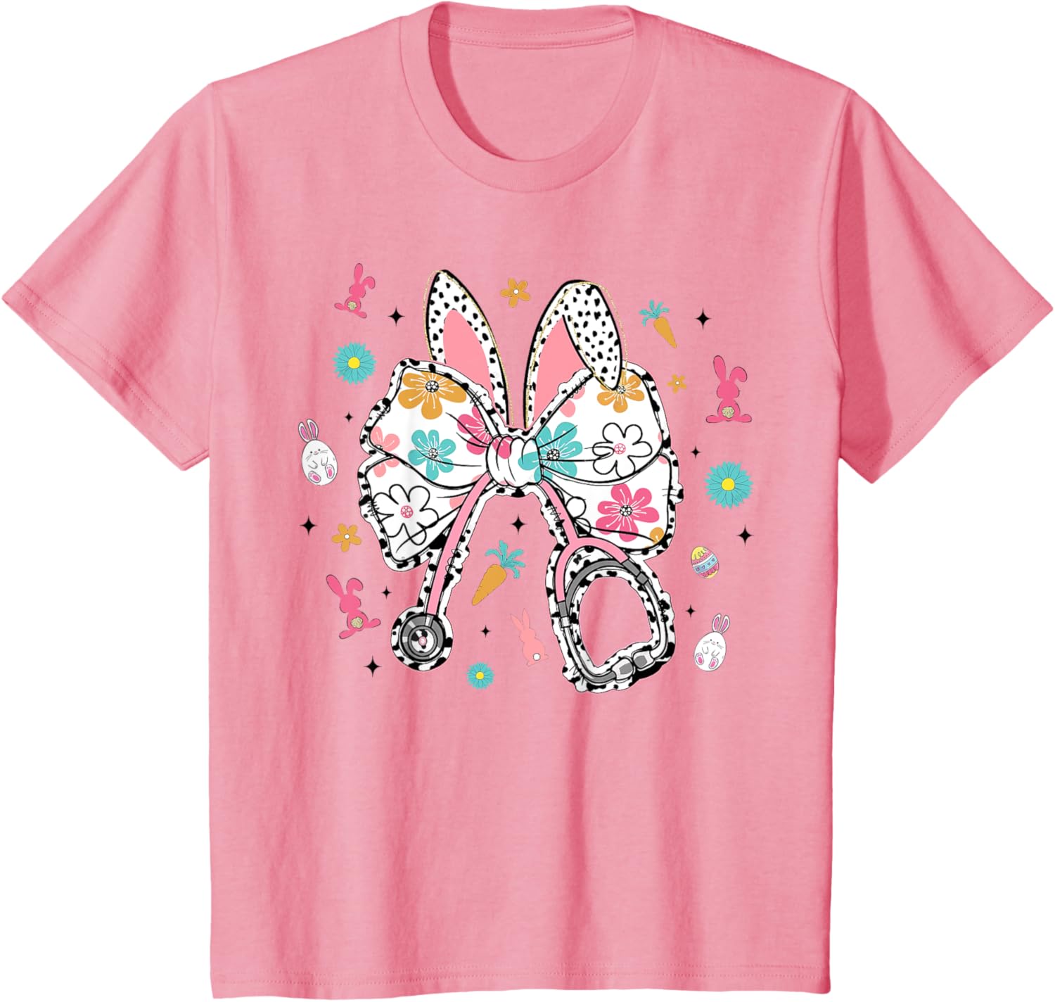 Easter Bunny Nurse Coquette Bow Nurse Easter Day For Women T-Shirt